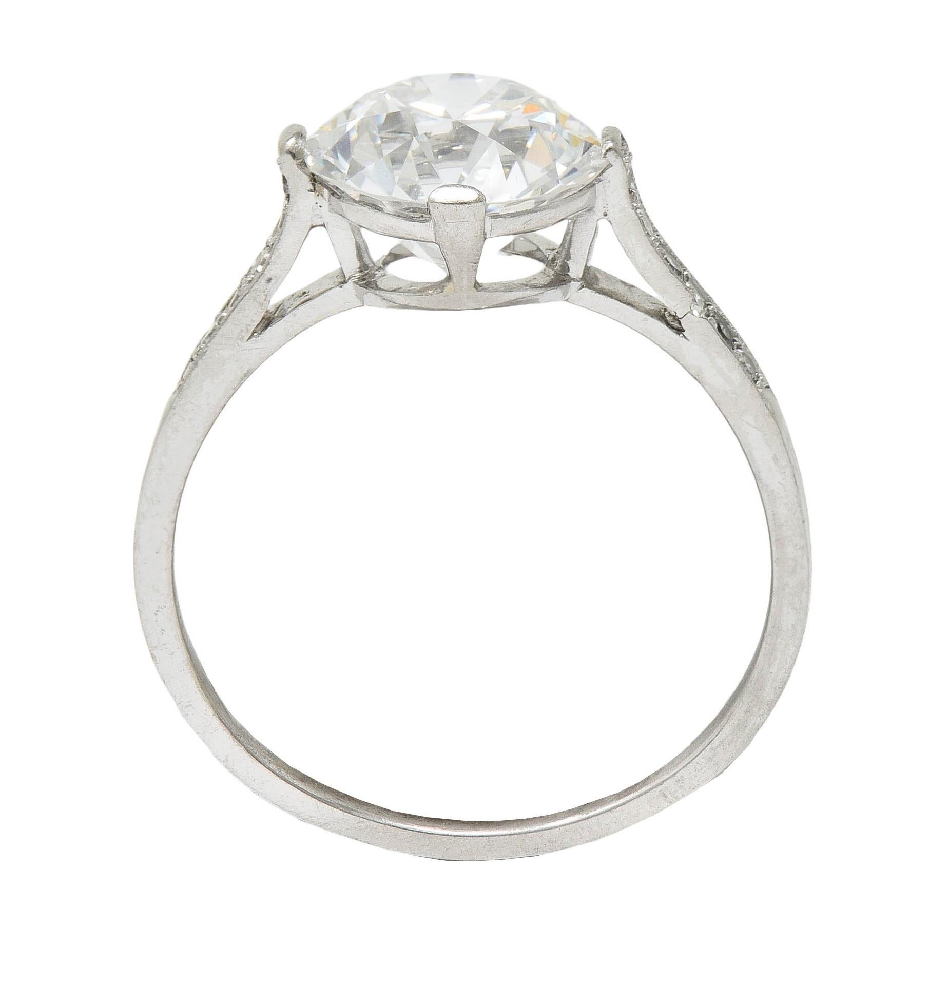 Dreicer Art Deco 2.55 CTW European Diamond Platinum Vintage Engagement Ring GIA 2