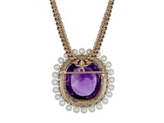 Dreicer & Co. amethyst, pearl and diamond pendant/brooch, American, circa 1900.