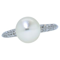 Dreicer & Co. Antique Natural Pearl and Diamond platinum Ring, c. 1905.