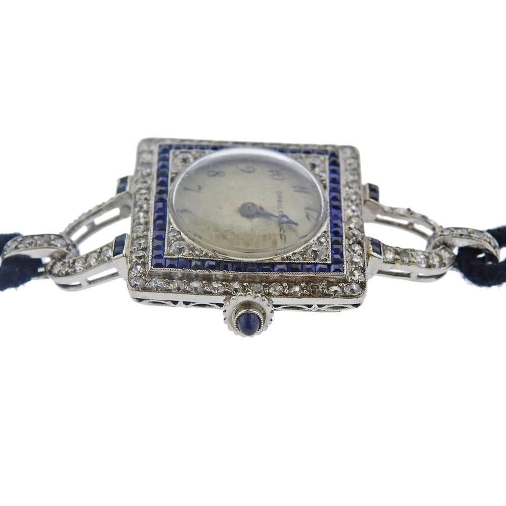 Dreicer & Co. C.H. Meylan Art Deco Platin-Diamant-Uhr im Zustand „Gut“ im Angebot in New York, NY