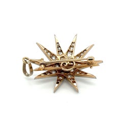 Dreicer & Co. Old Euro Cut Diamond Star Shaped Pendant or Pin in 18 Karat Gold