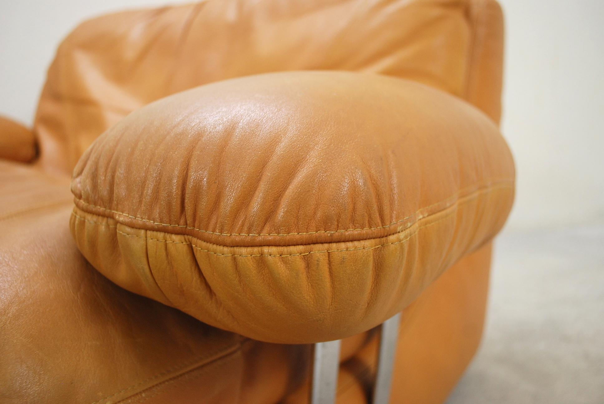 Dreipunkt International Leather Lounge Chair Cognac In Good Condition In Munich, Bavaria