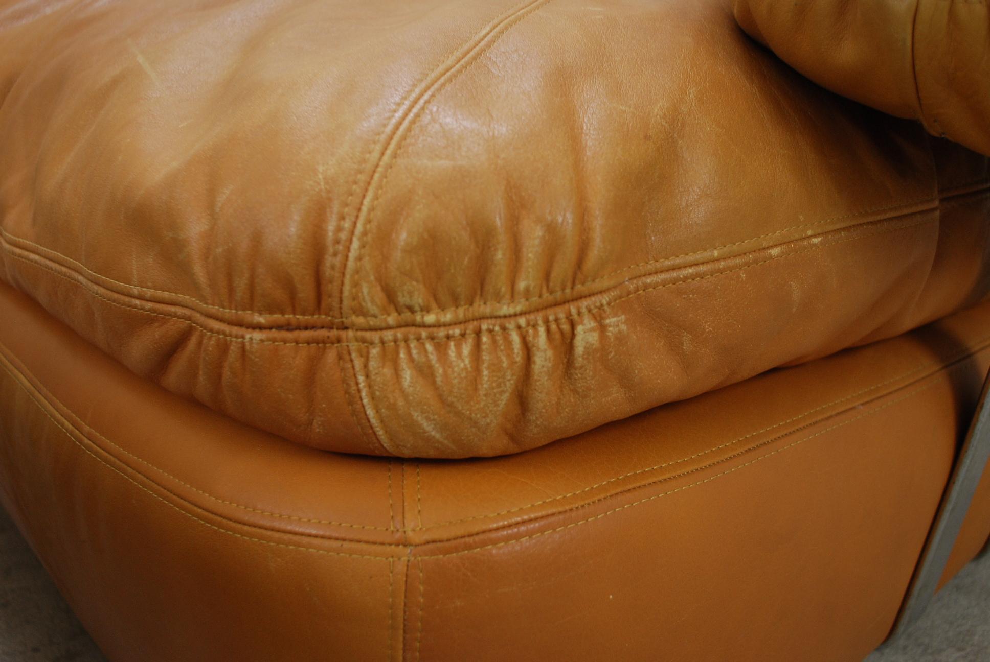 Late 20th Century Dreipunkt International Leather Lounge Chair Cognac