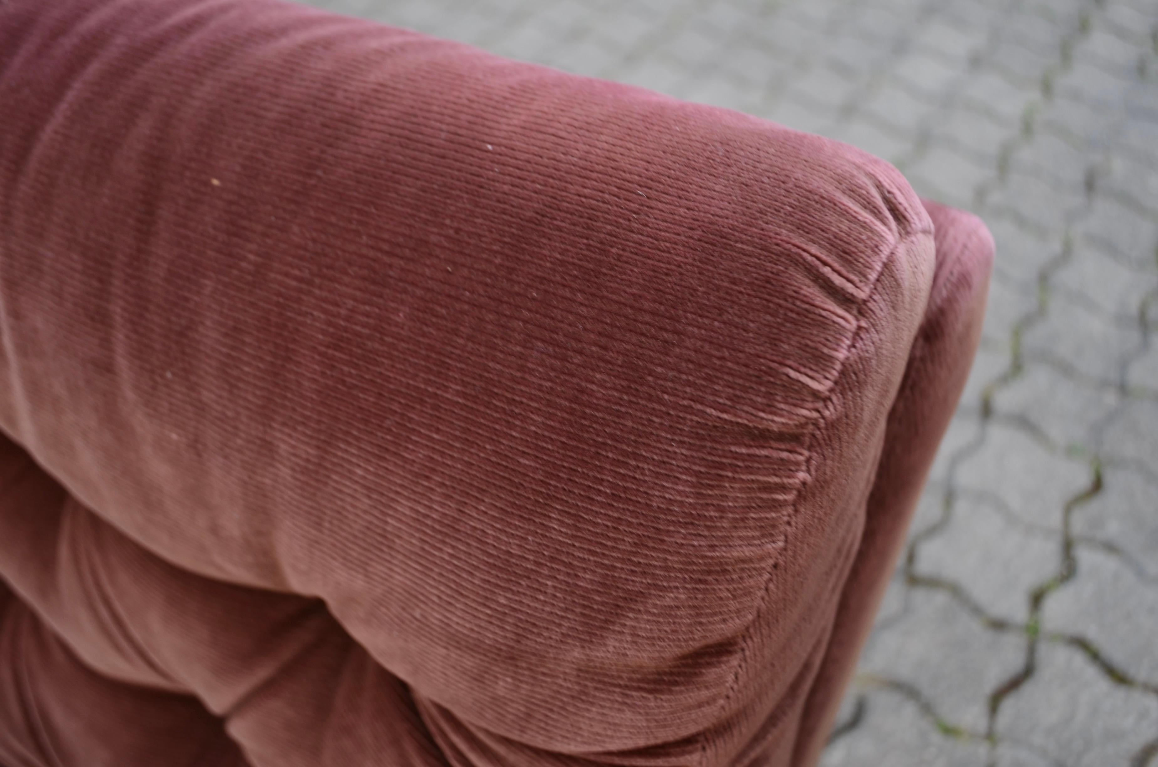 Late 20th Century Dreipunkt International Vintage Modular Velvet redbrown Sectional Sofa 70ties For Sale