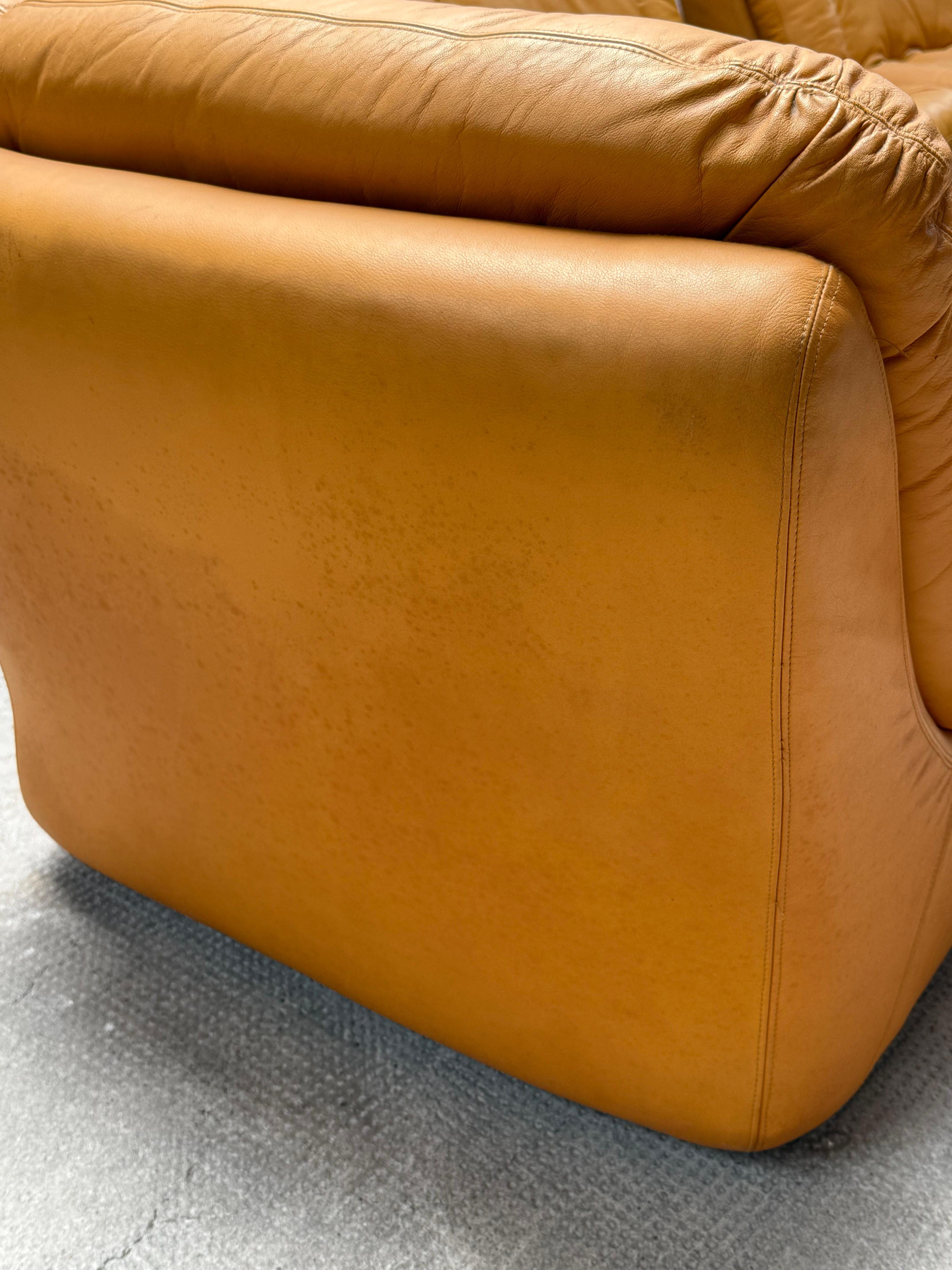 Dreipunkt Modular Lounge Sessel Sofá Sitzgruppe Leder gelb, Deutschland 1970er en venta 4