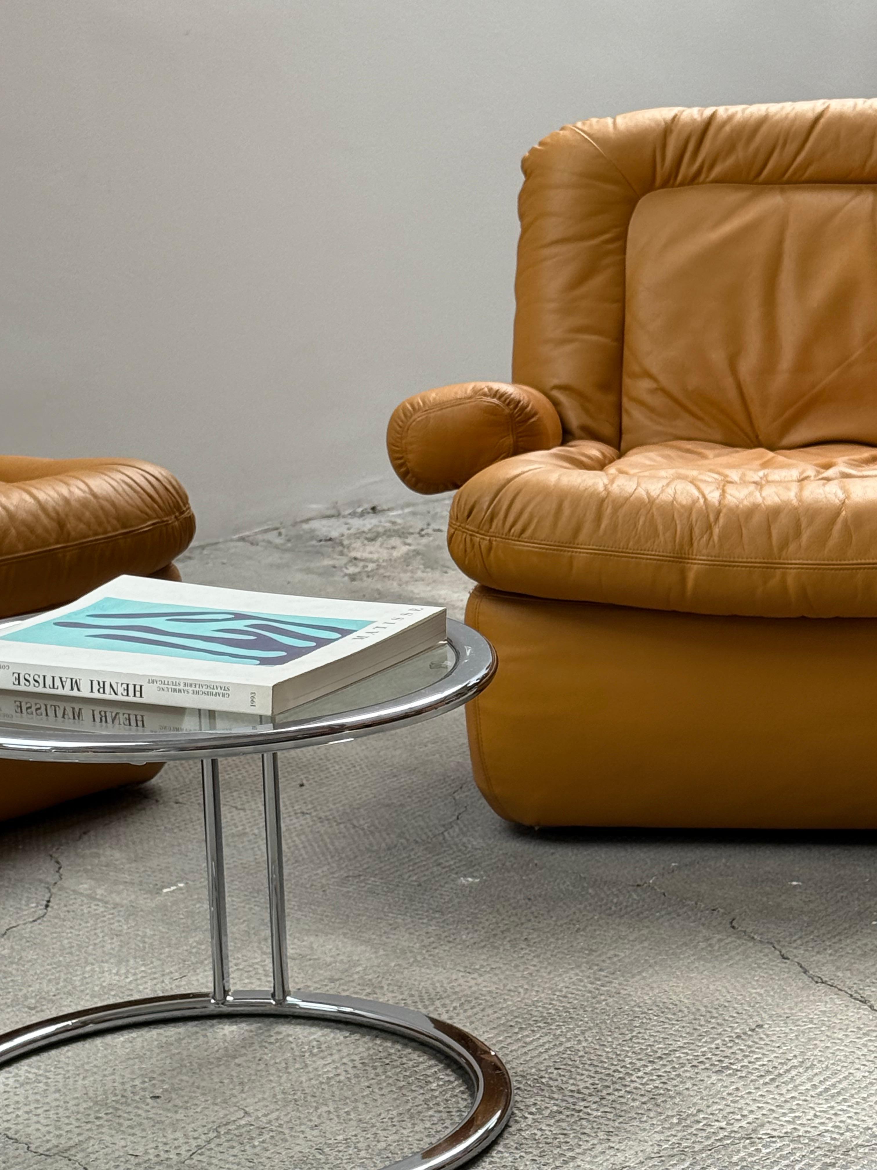 Dreipunkt Modular Lounge Sessel Sofá Sitzgruppe Leder gelb, Deutschland 1970er en venta 8
