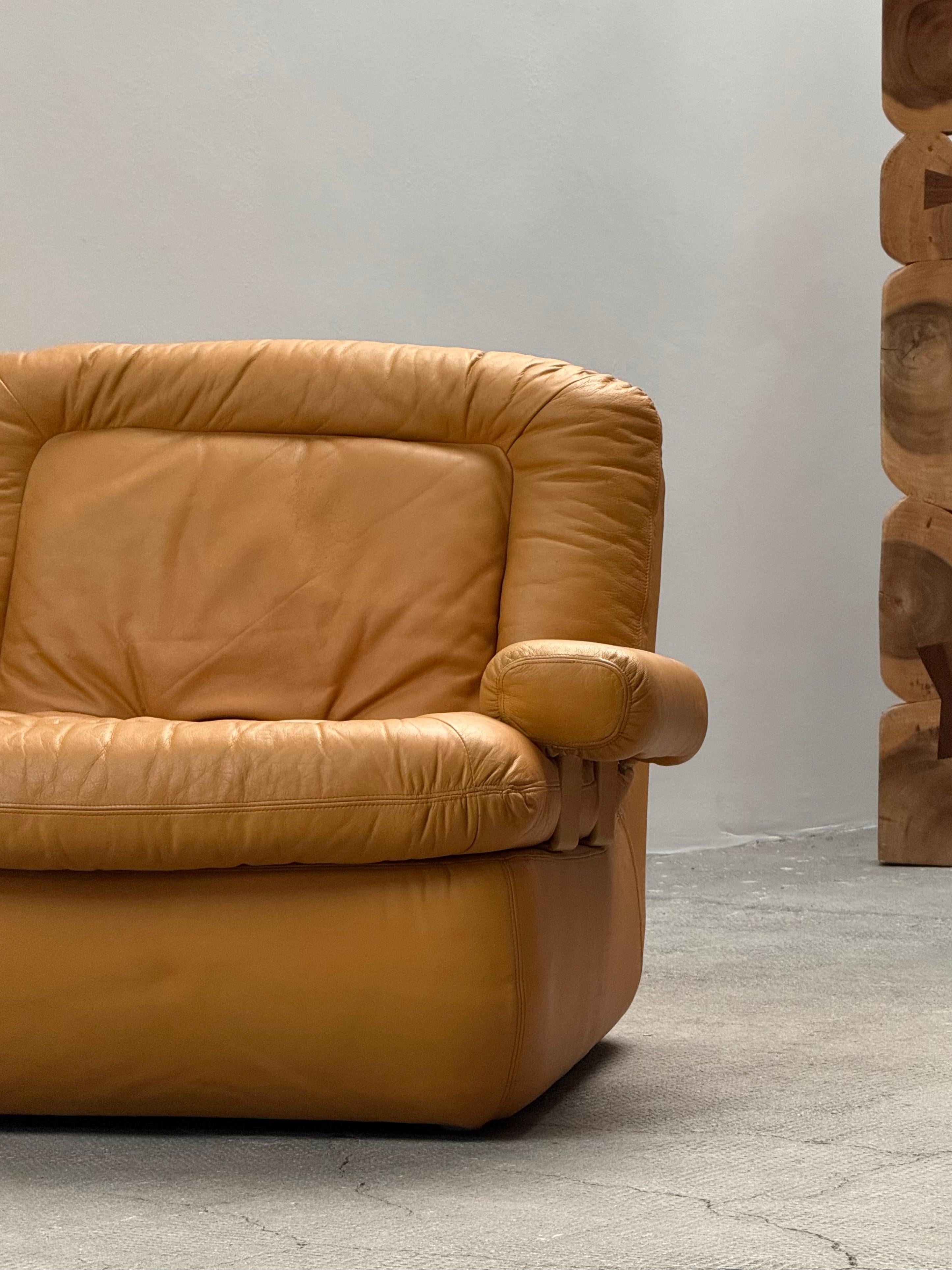 Dreipunkt Modular Lounge Sessel Sofá Sitzgruppe Leder gelb, Deutschland 1970er en venta 11