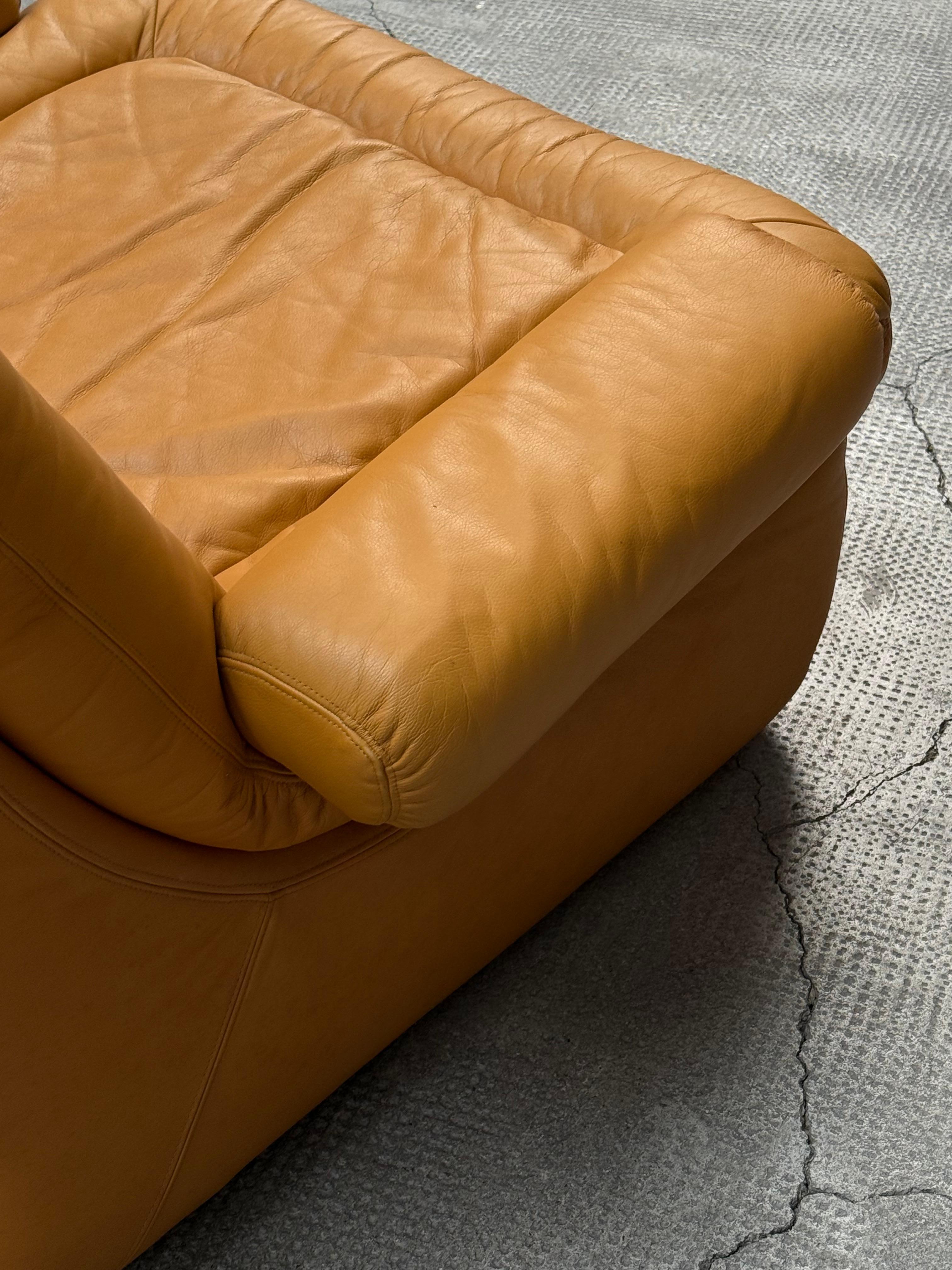 Dreipunkt Modular Lounge Sessel Sofá Sitzgruppe Leder gelb, Deutschland 1970er en venta 13