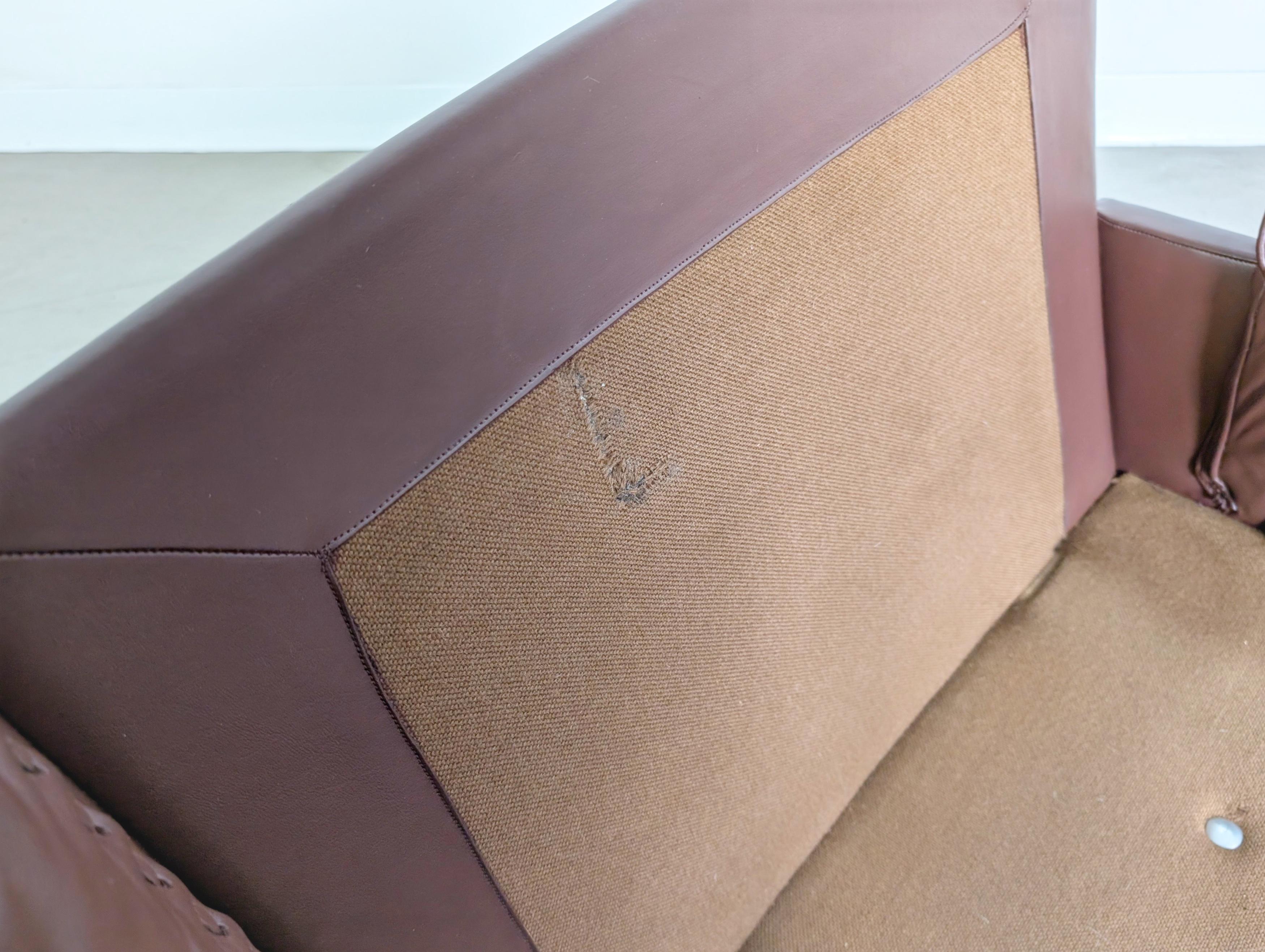 Dreisitzer Midcentury Sofa de Sede DS 31 Leder braun Design en vente 4