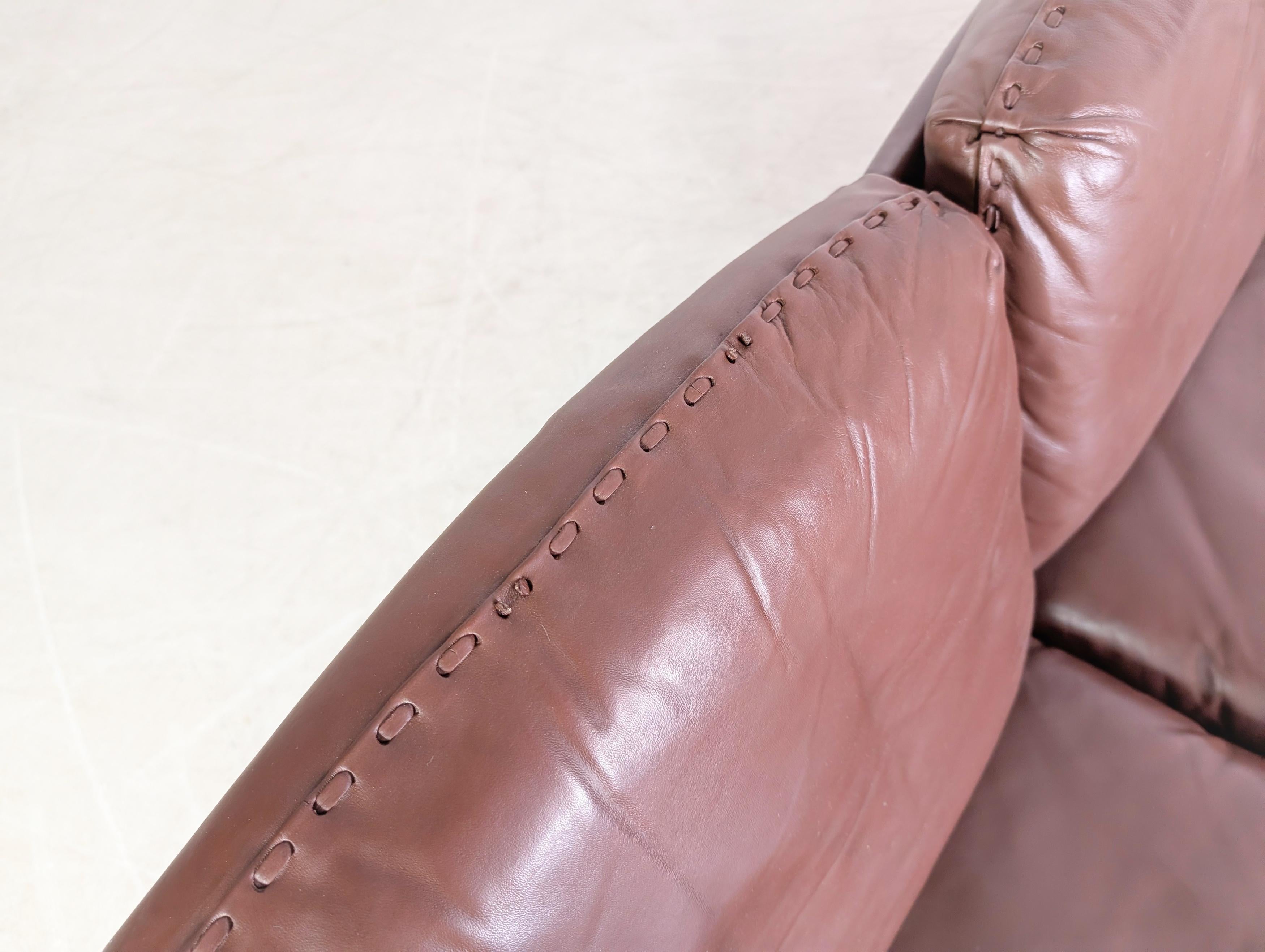 Dreisitzer Midcentury Sofa de Sede DS 31 Leder braun Design en vente 6