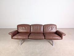 Dreisitzer Midcentury Sofa de Sede DS 31 Leder braun Design