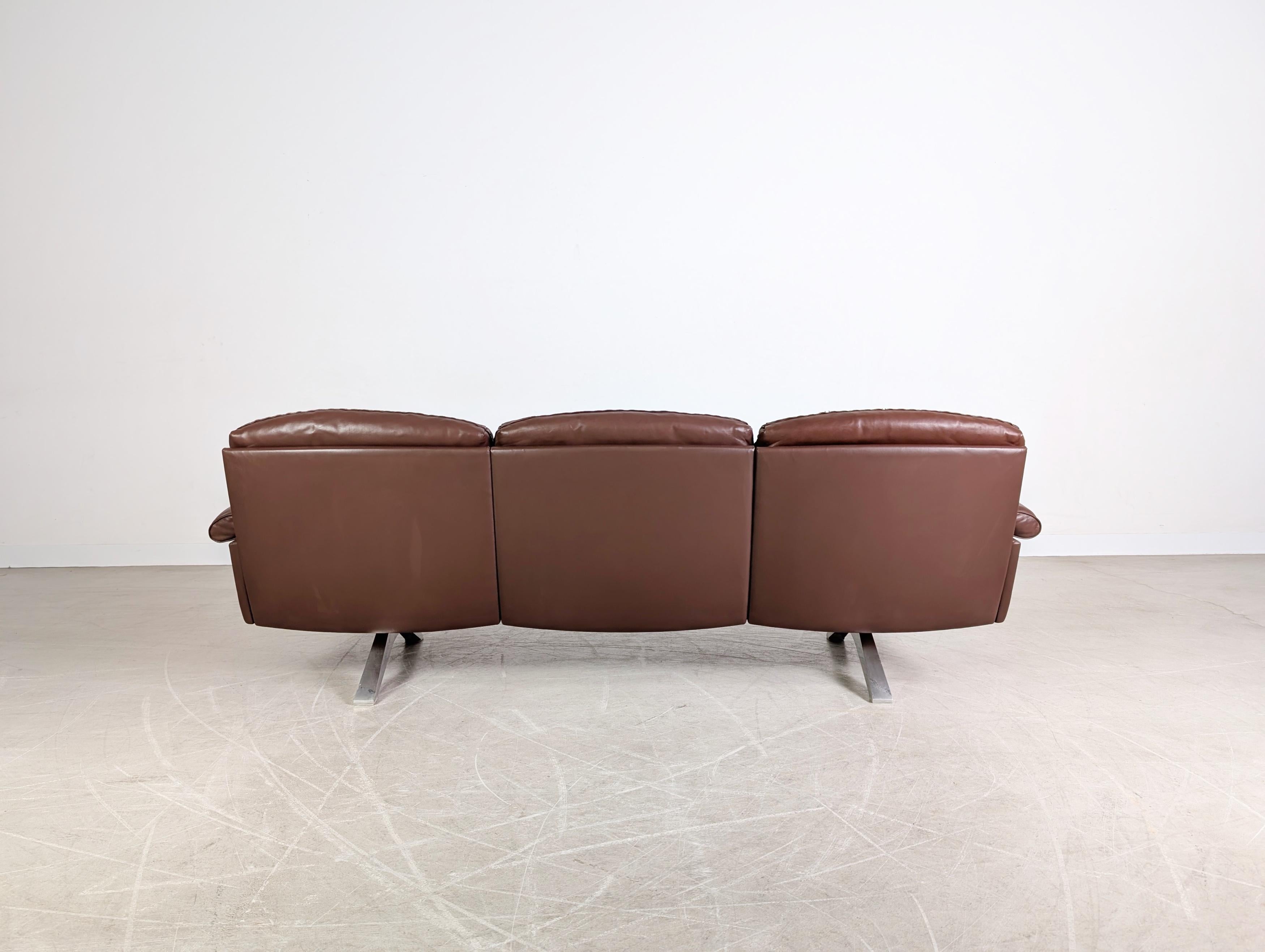 Fin du 20e siècle Dreisitzer Midcentury Sofa de Sede DS 31 Leder braun Design en vente