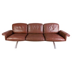 Dreisitzer Midcentury Sofa de Sede DS 31 Leder braun Design