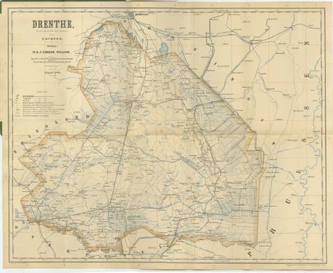 Drenthe Map 1908 – Antique Dutch Provincial Folding Map by J. Kuijper