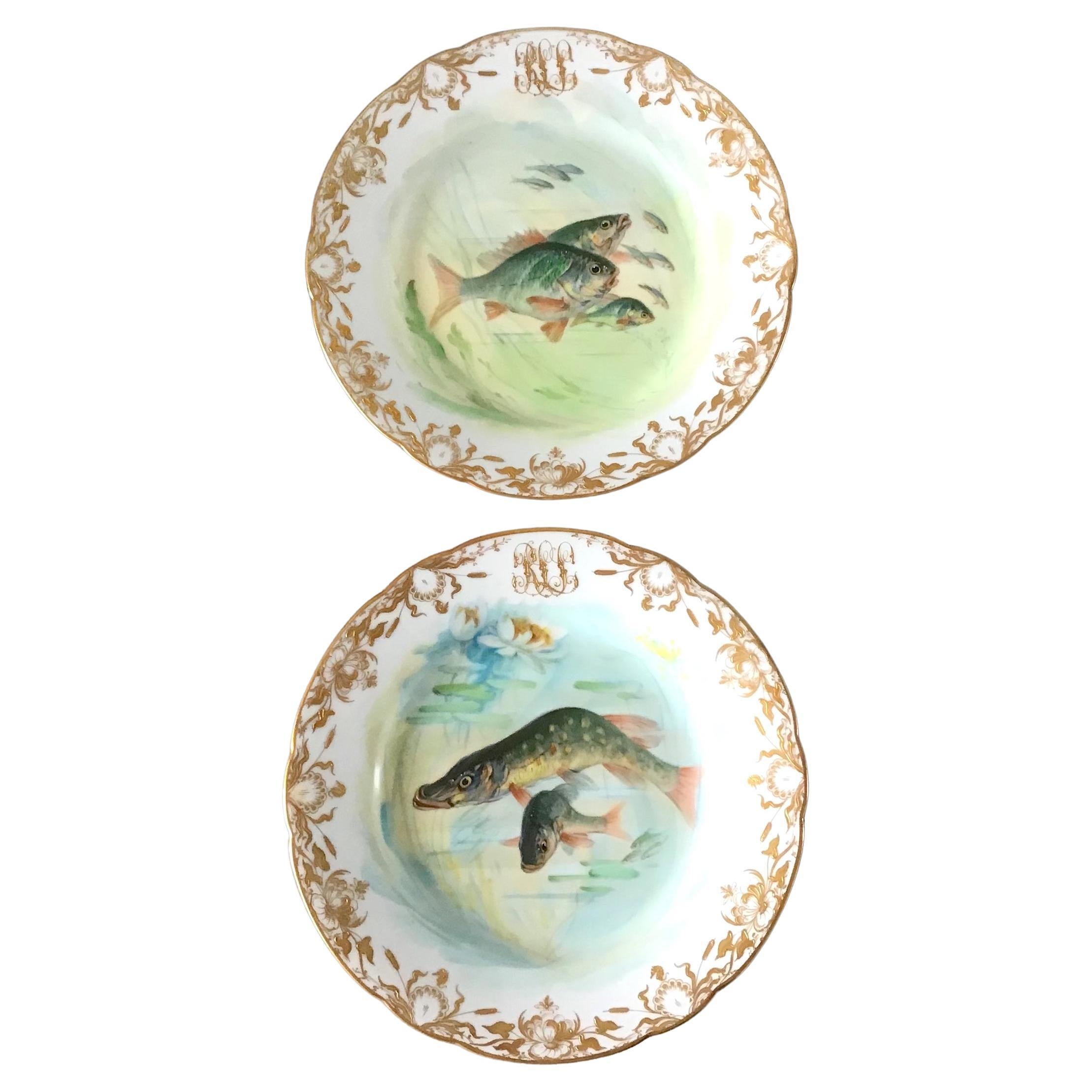 Dresde Ambrosius Lamm Cena Servicio de Pescado para 14 Pintado a mano, ca 1930 en venta 3