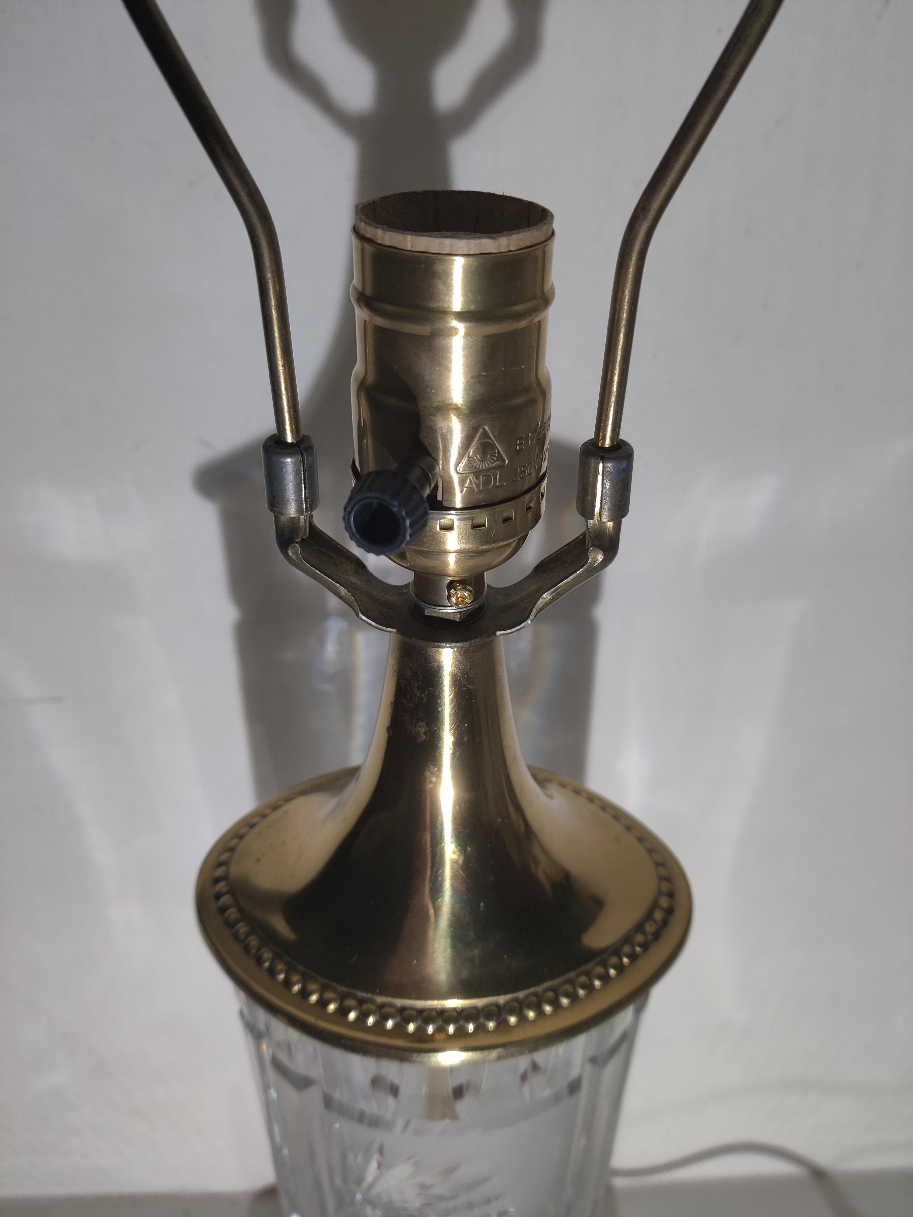 German Dresden Brass and Crystal Lamp For Sale