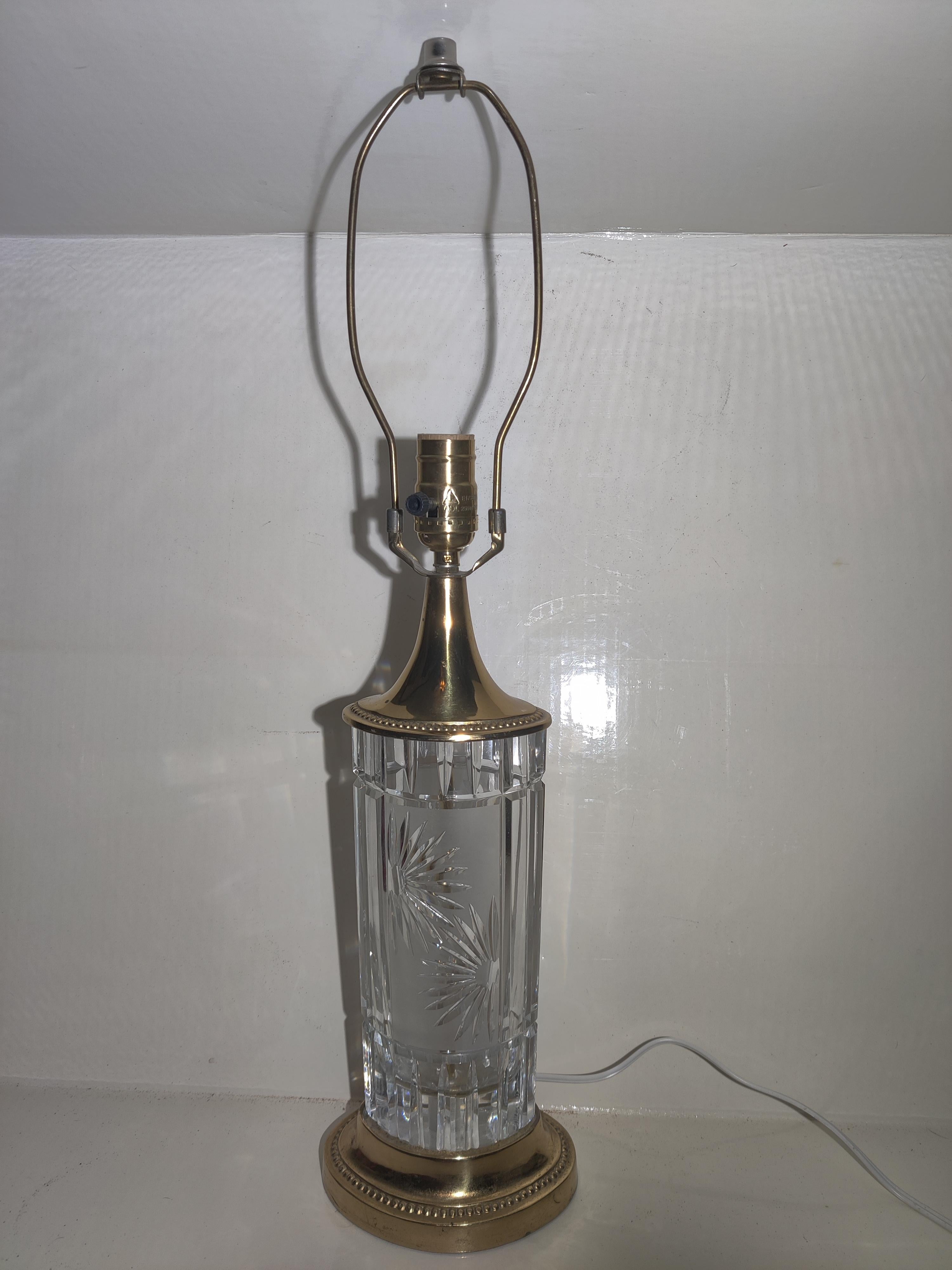 Dresden Brass and Crystal Lamp For Sale 1