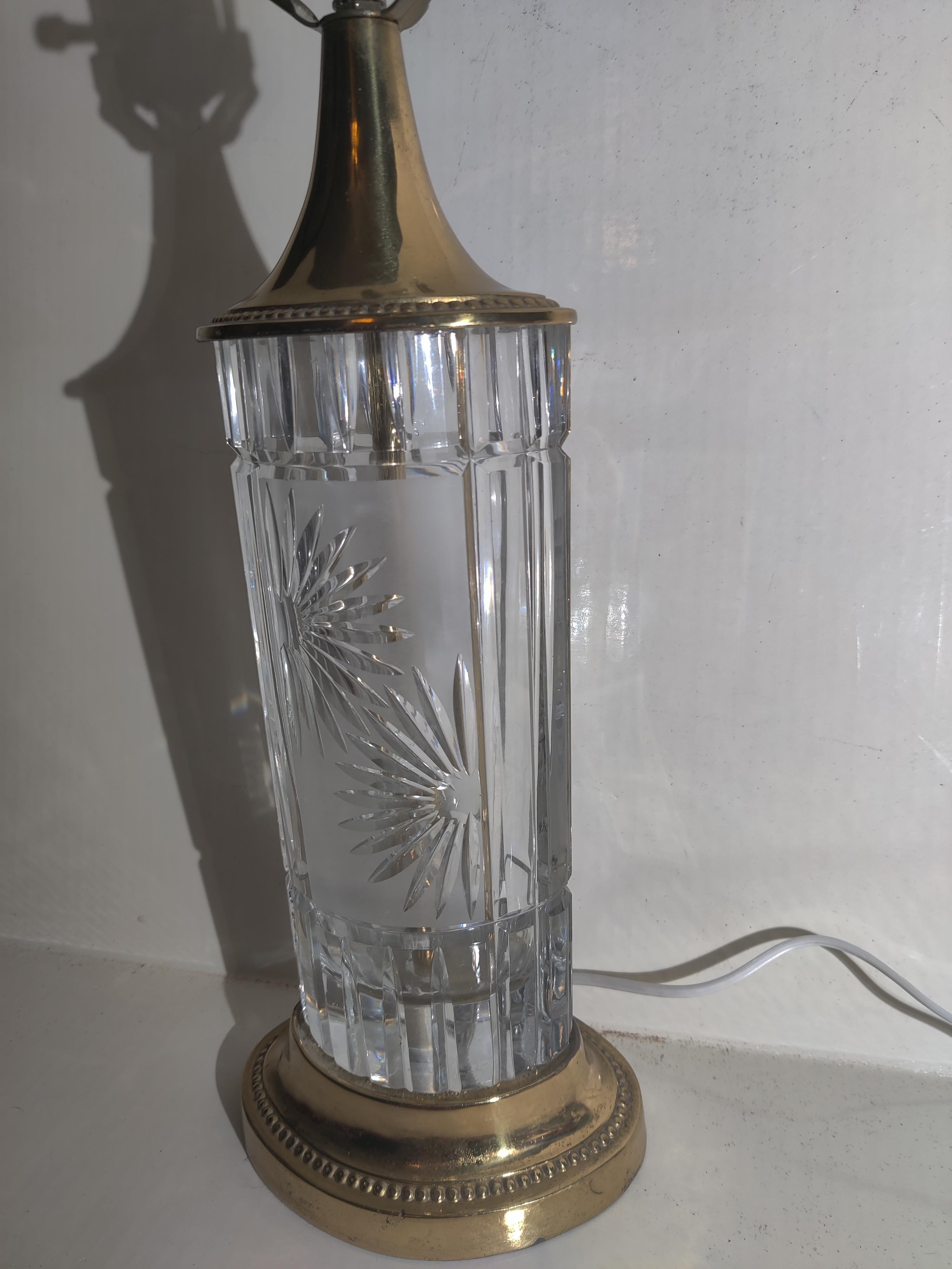 Dresden Brass and Crystal Lamp For Sale 2
