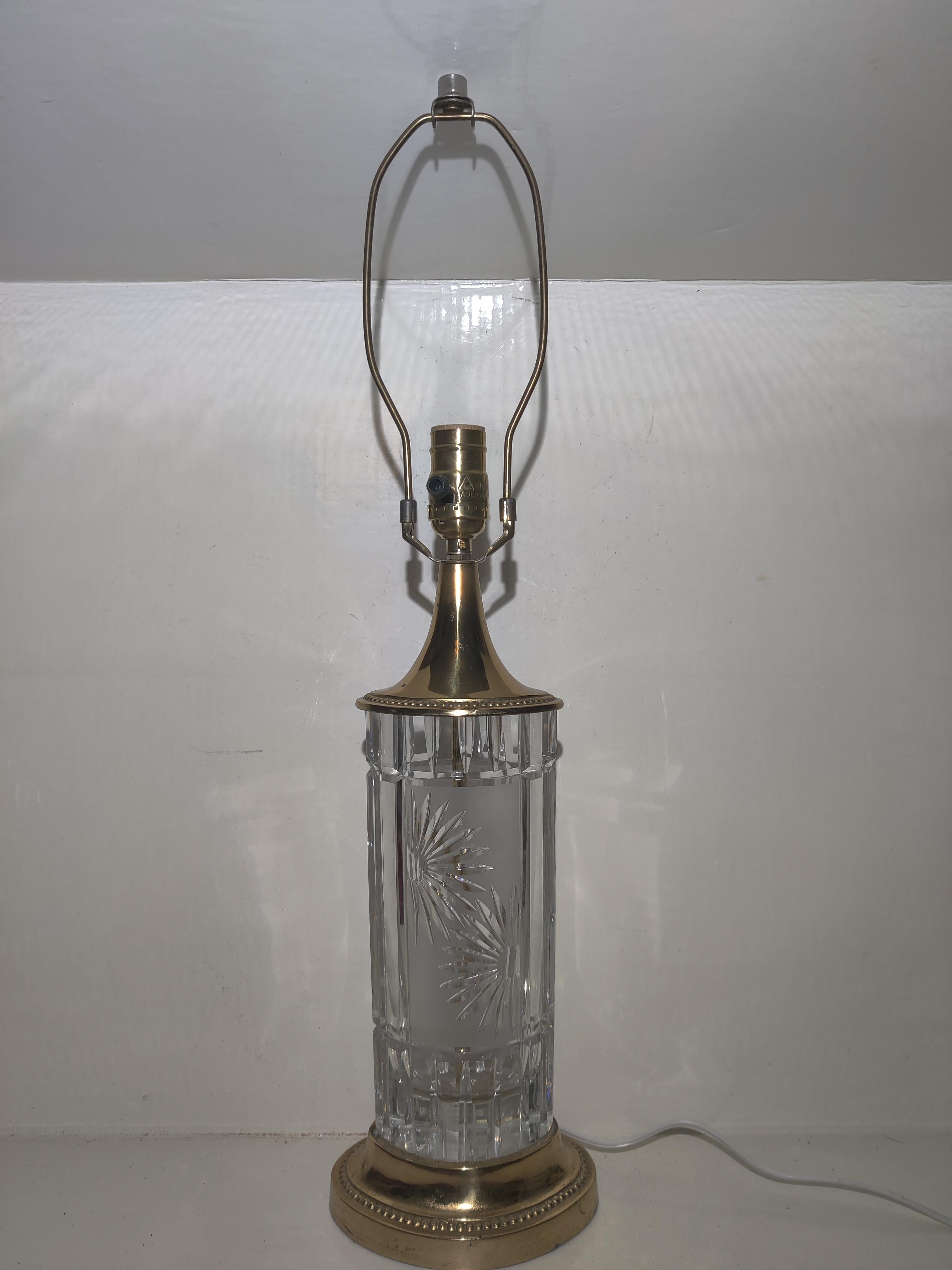 Dresden Brass and Crystal Lamp For Sale 3