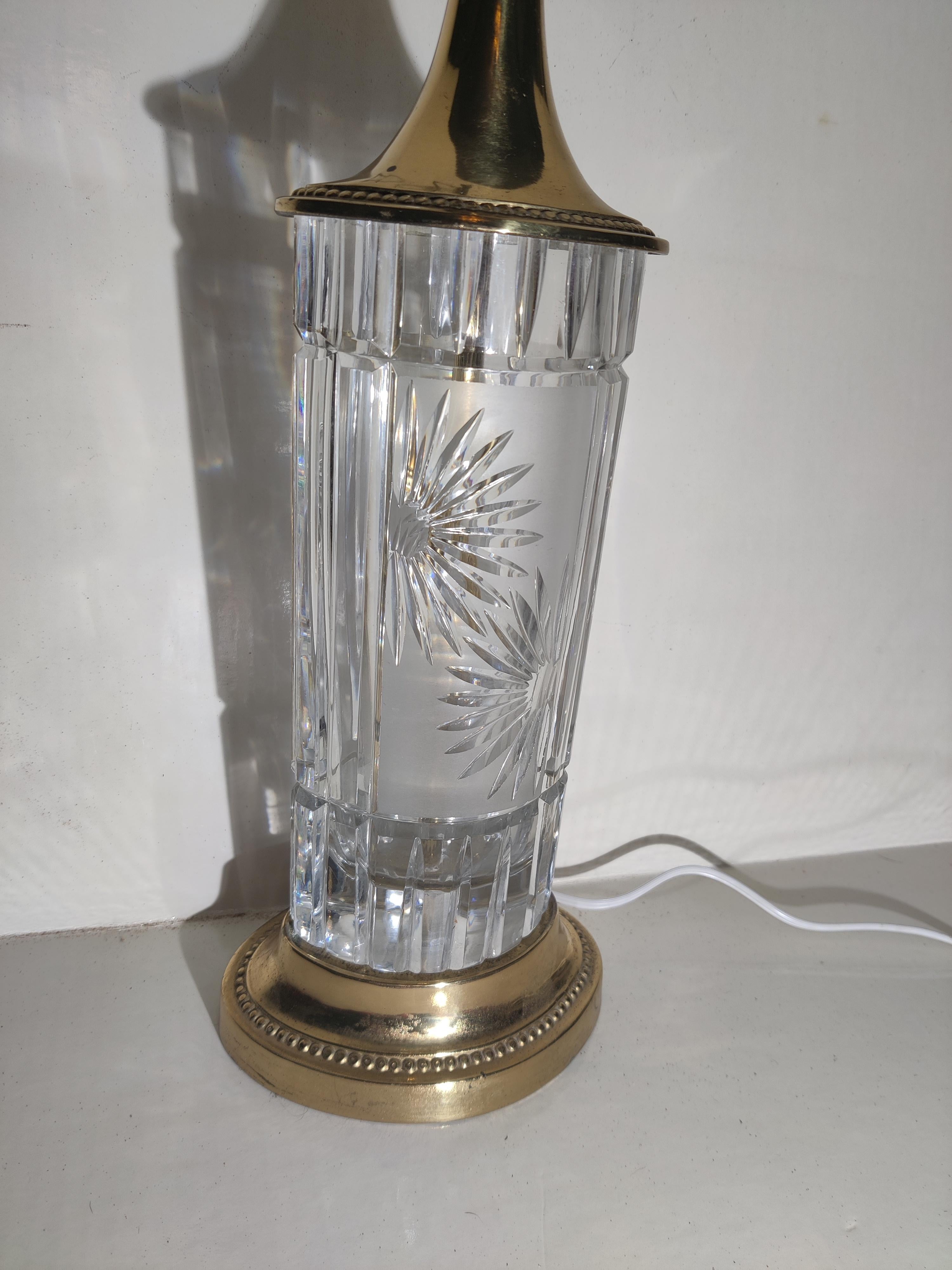 Dresden Brass and Crystal Lamp For Sale 4