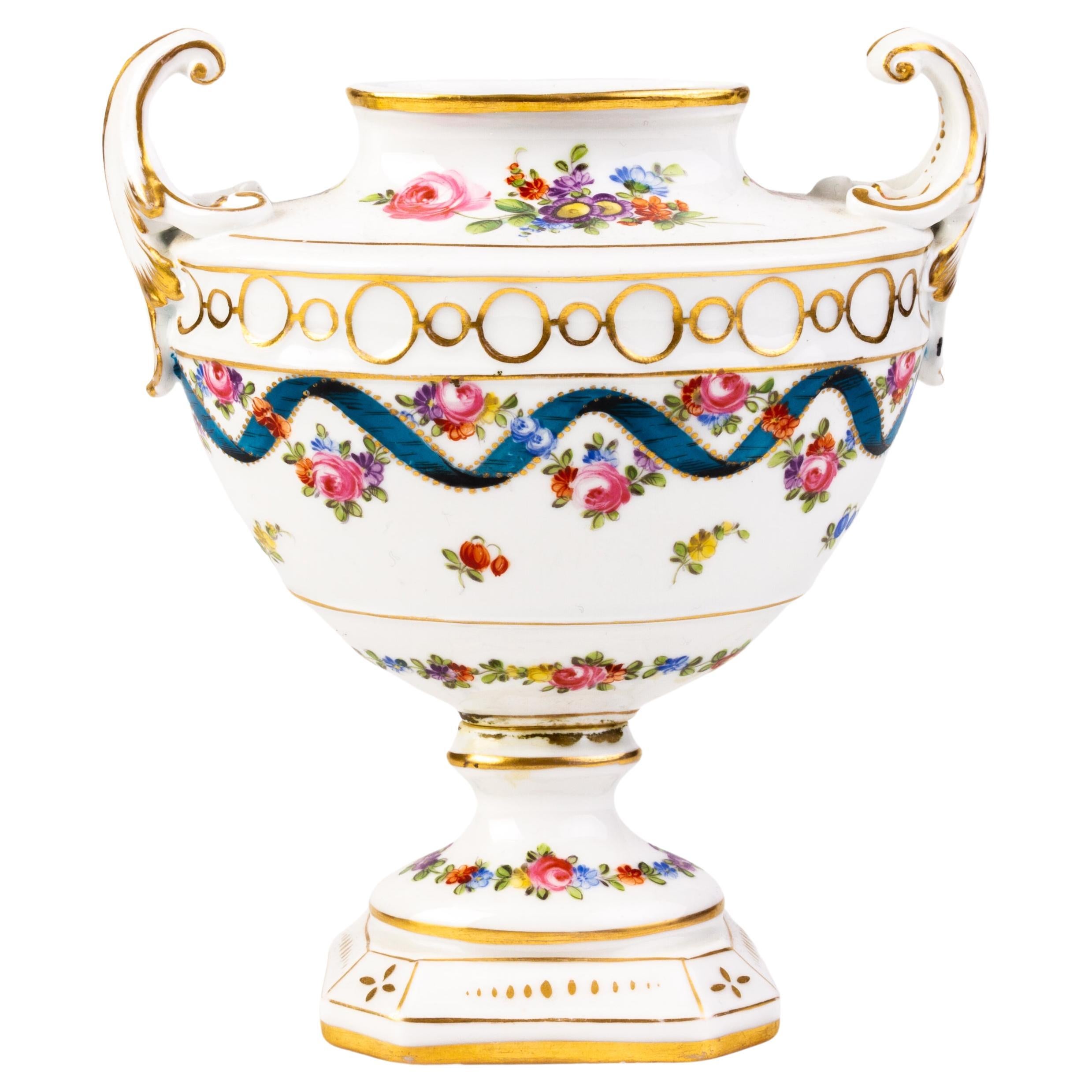 Dresden Fine German Porcelain Art Nouveau Urn Vase  For Sale