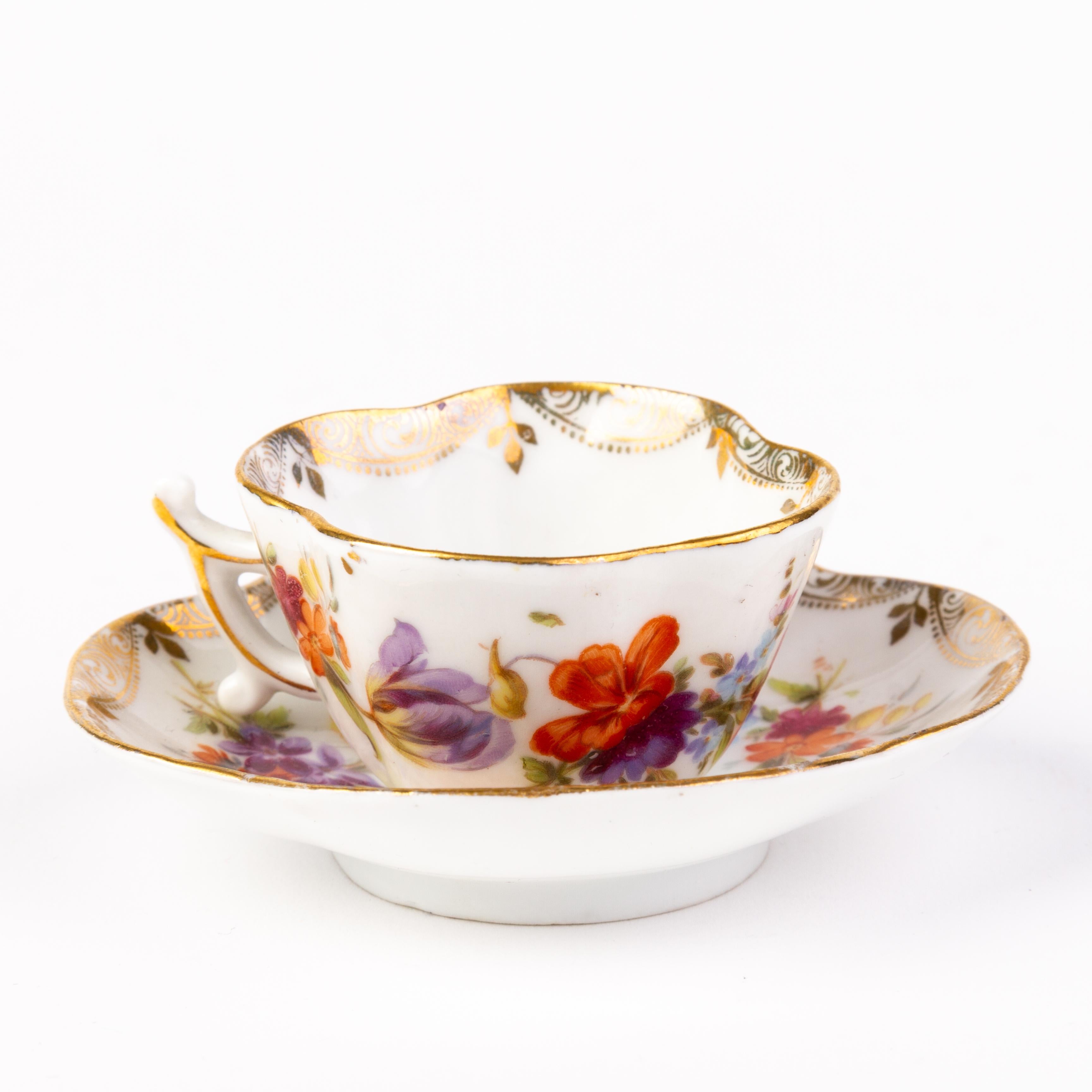 Dresden Fine German Porcelain Cup & Saucer In Good Condition For Sale In Nottingham, GB