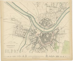 Dresden Germany, Old Town Plan by Baldwin & Cradock 1833
