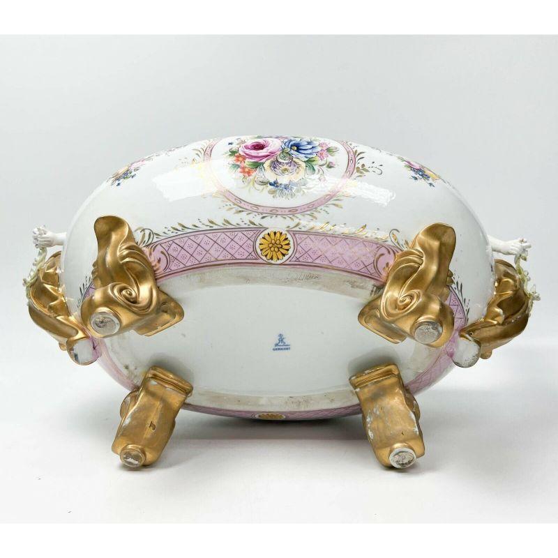 19th Century Dresden Germany Richard Klemm Hand Painted Porcelain Large Centerpiece Bowl