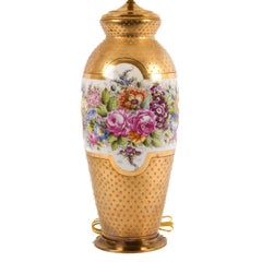 Dresden Hand-Painted Floral Lamp
