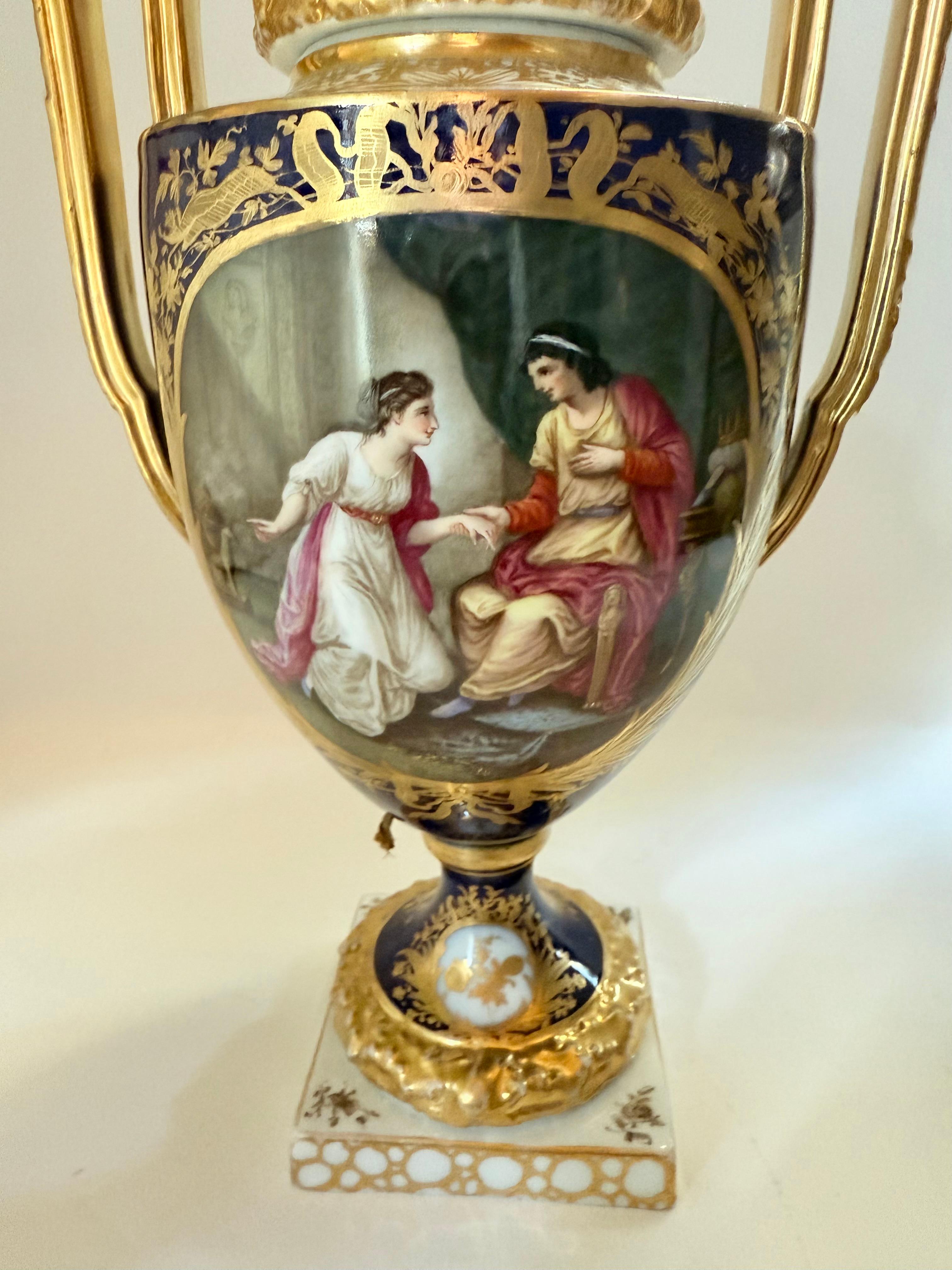 Tedesco Dresda Helena Wolfsohn, 1843-1878, rara urna dipinta a mano in vendita