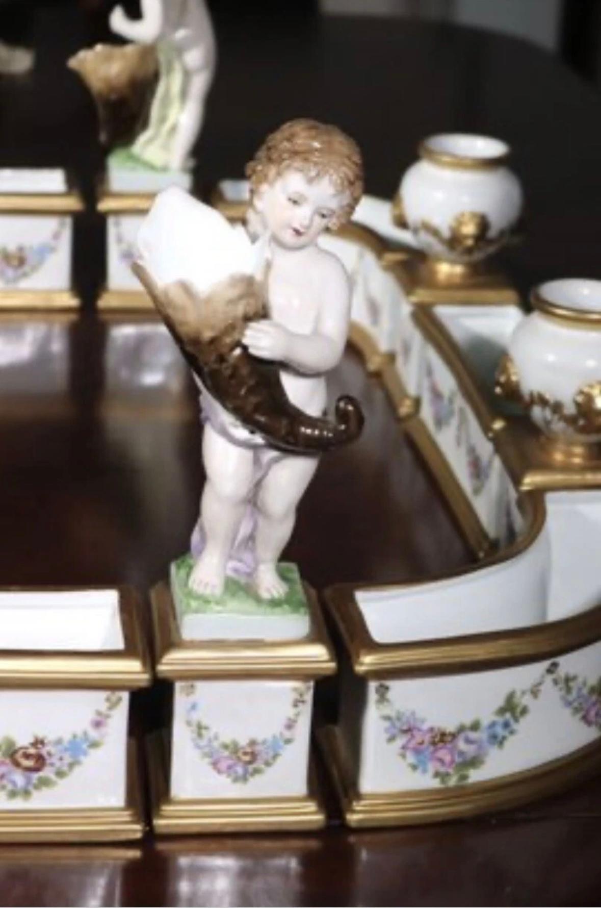 “19th C. Large Figural Dresden \ Meissen Porcelain Surtout De Table” For Sale 11