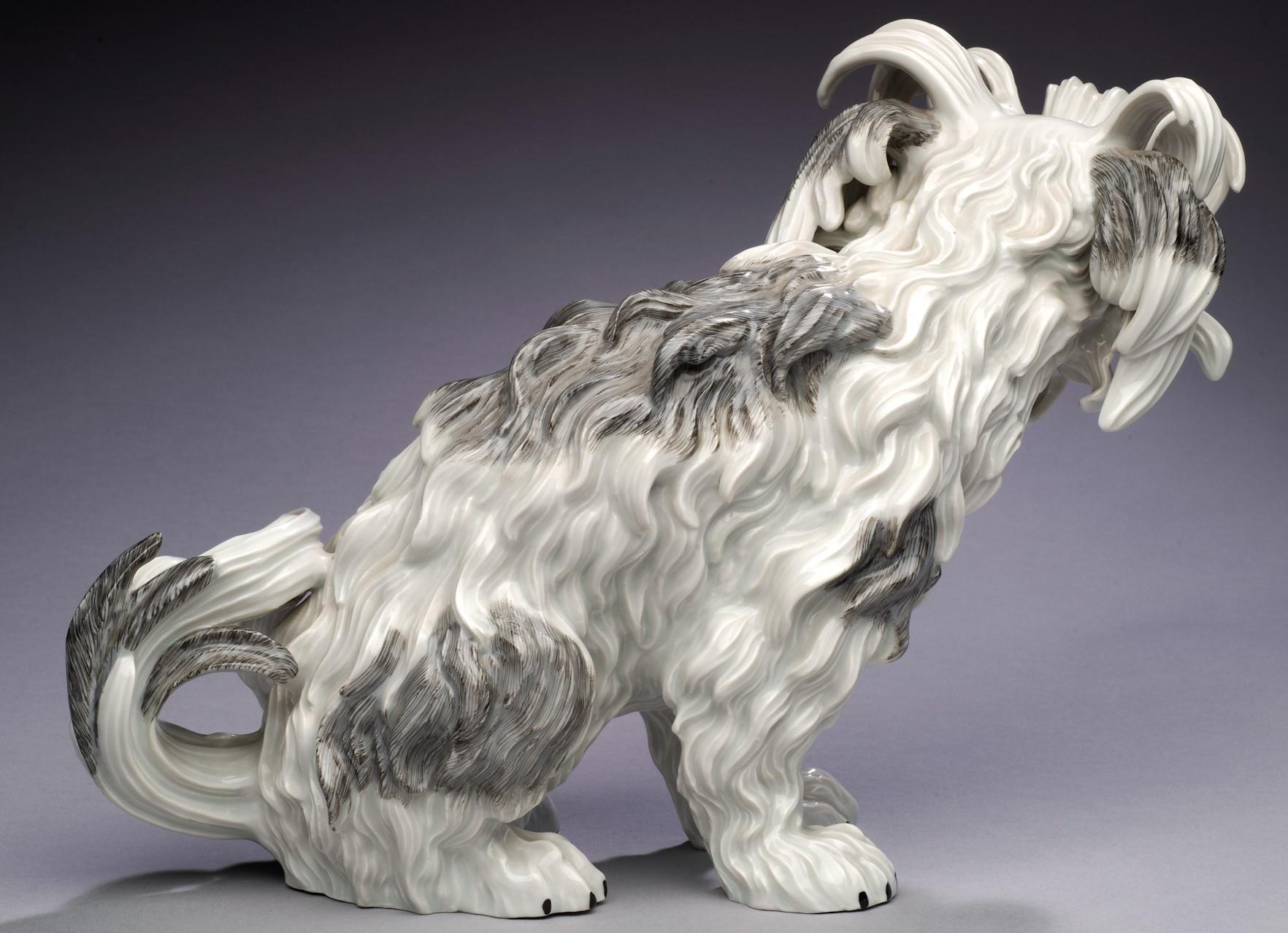 Antique Bolognese Dog- Dresden Porcelain- after Meissen Johann Gottlieb Kirchner For Sale 6