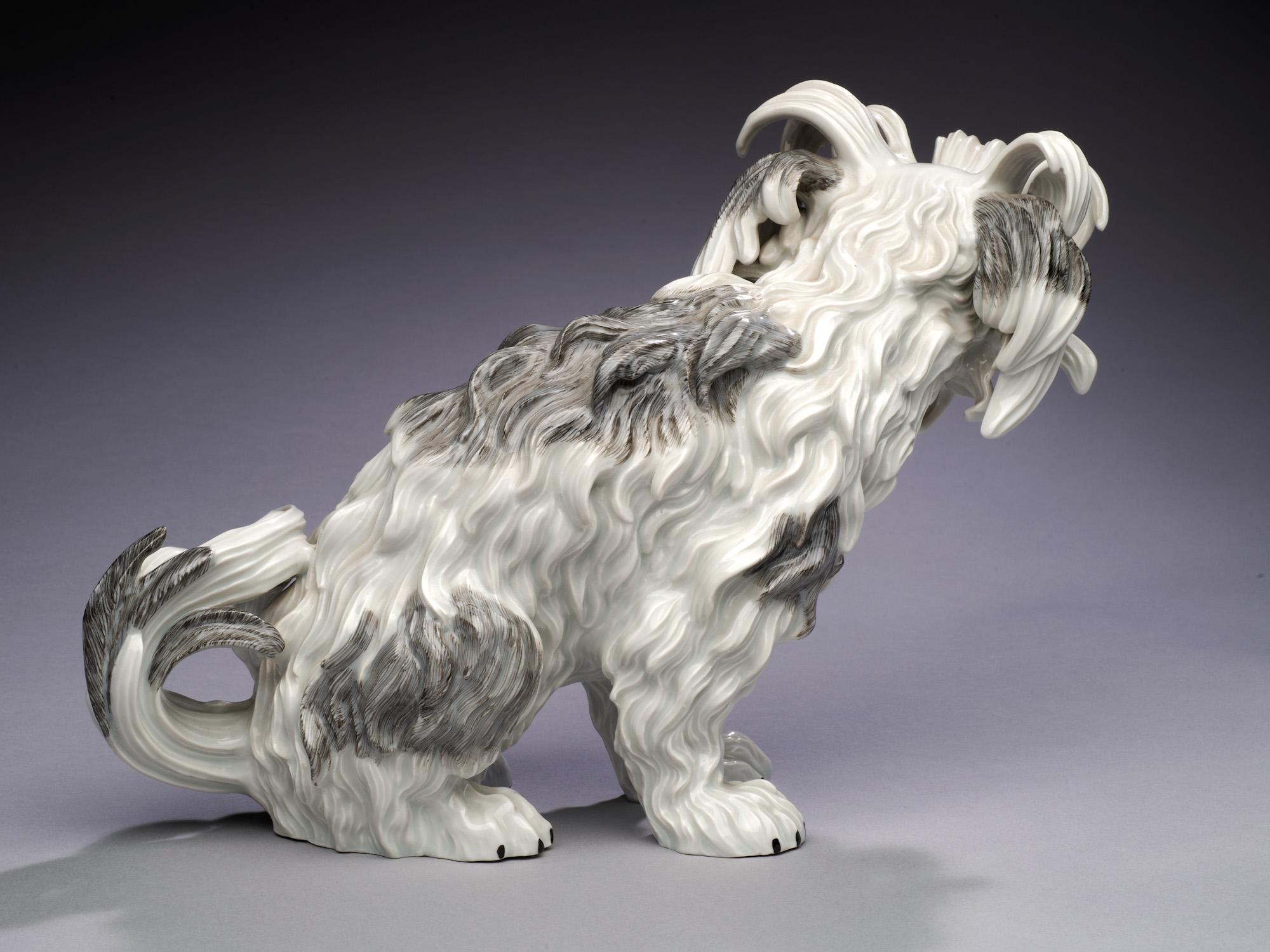 Antique Bolognese Dog- Dresden Porcelain- after Meissen Johann Gottlieb Kirchner For Sale 5