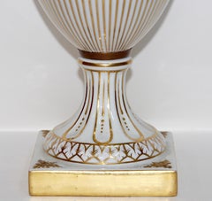 Dresden Porcelain, Amphora, Lid Vase, Urn, with Gold Painting