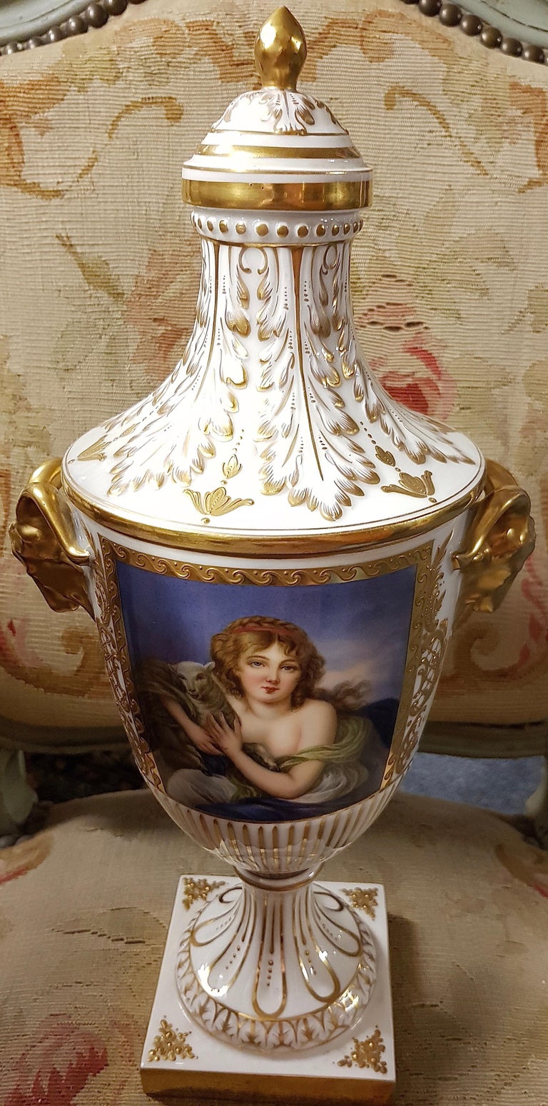 Dresden Porcelain, Amphora, Lid Vase, Urn, with Gold Painting For Sale at  1stDibs | dresden urn, dresden vase, urn vase with lid