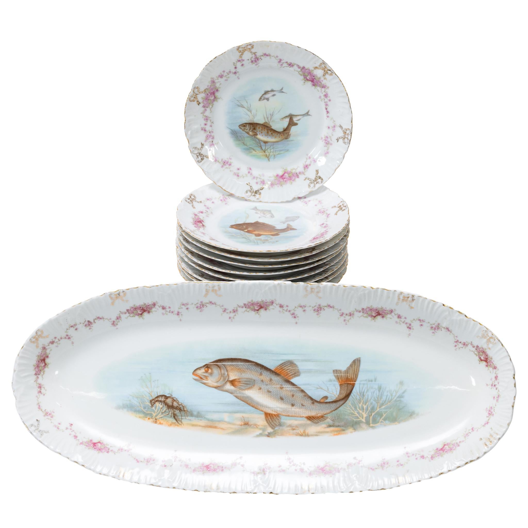 Dresden Porcelain Fischgeschirr (Deutsch) im Angebot