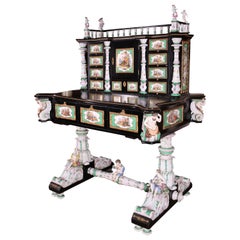 Mobile da ufficio Dresden Porcelain con montatura in ebano