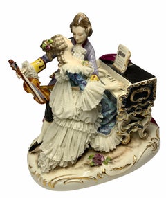 Dresden Porcelain of Romantic Couple of Musicians