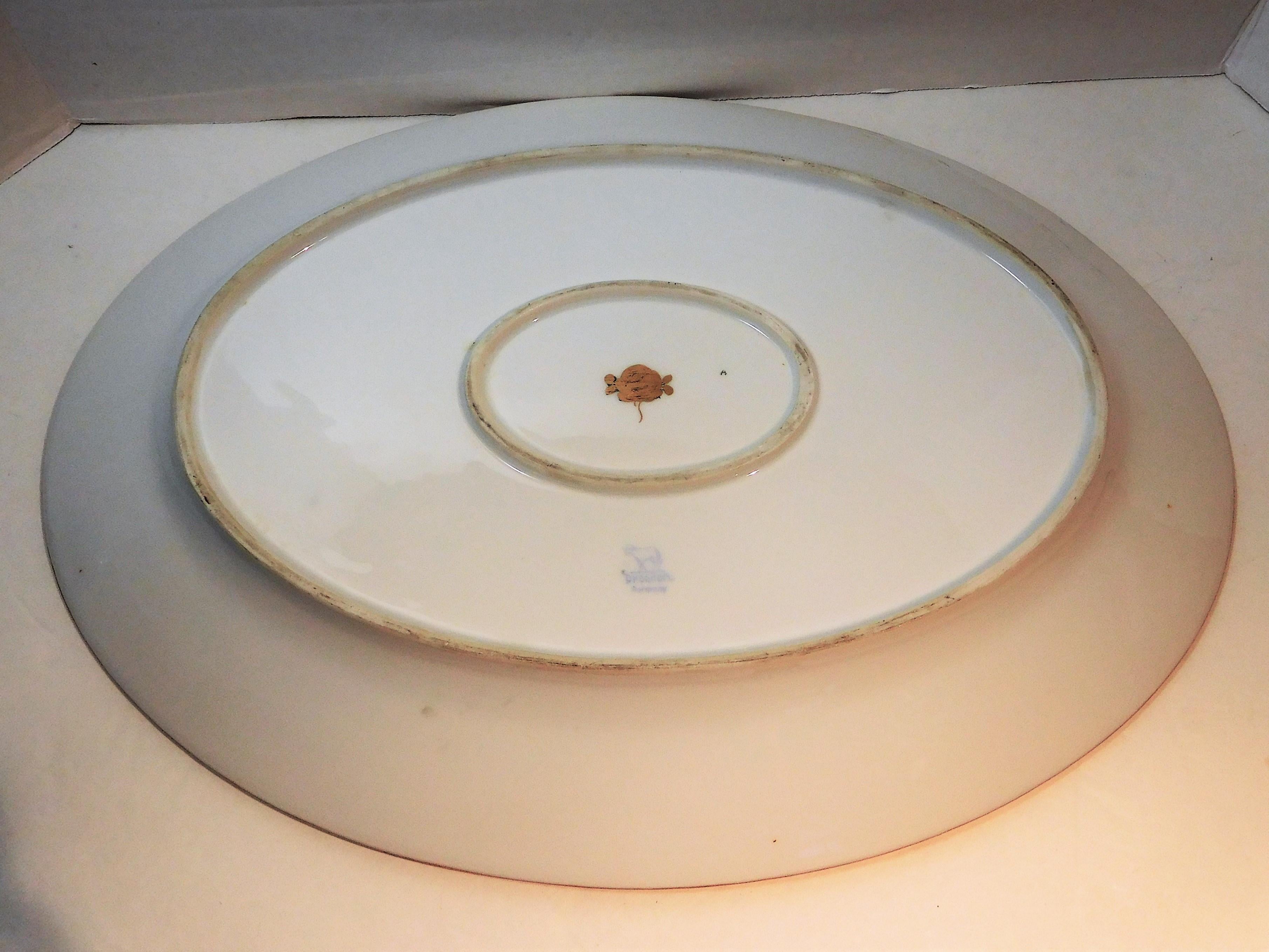 Dresden Porcelain Platter with Gold Incrustation by Ambrosius Lamm, circa 1900 5