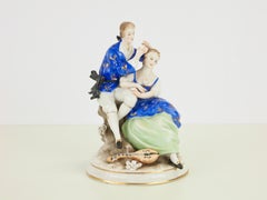 Dresden Porcelain Romantic Couple Statuette by Ackermann & Fritze
