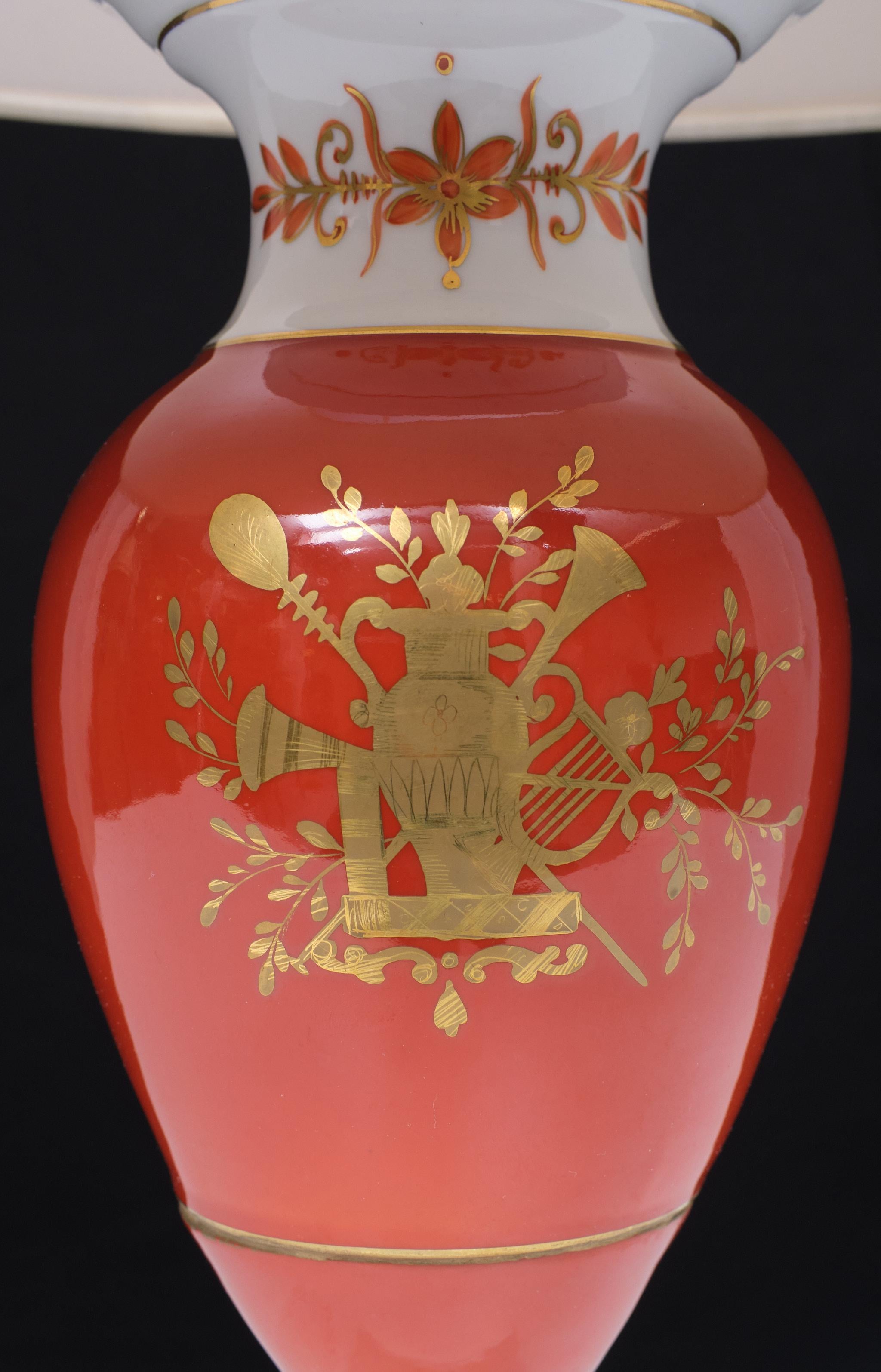 Début du 20ème siècle Lampe de table Dresden Porcelain 1910 Allemagne  en vente