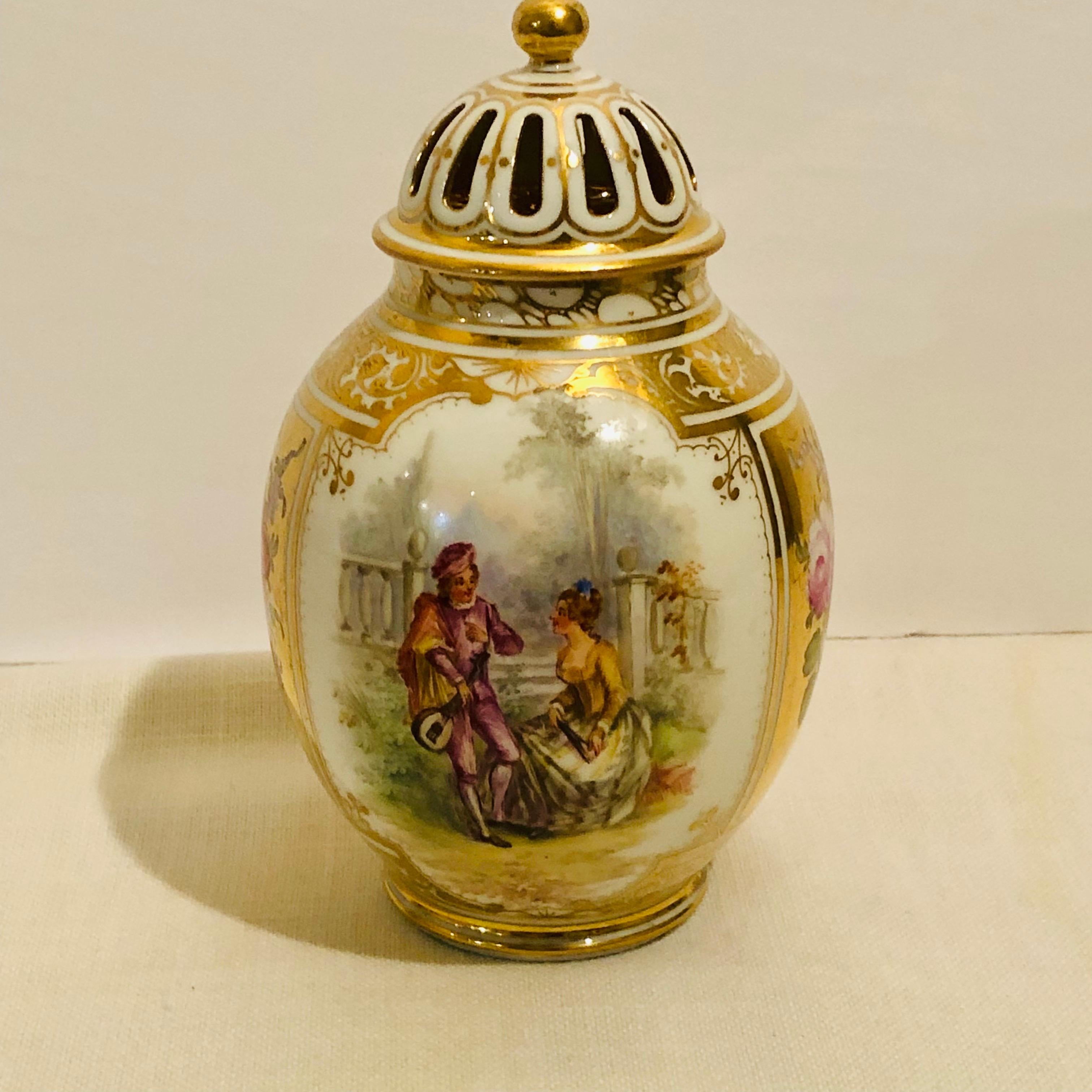 Dresden Potpourri with Two Paintings of Lovers and Two Flower Bouquets 4