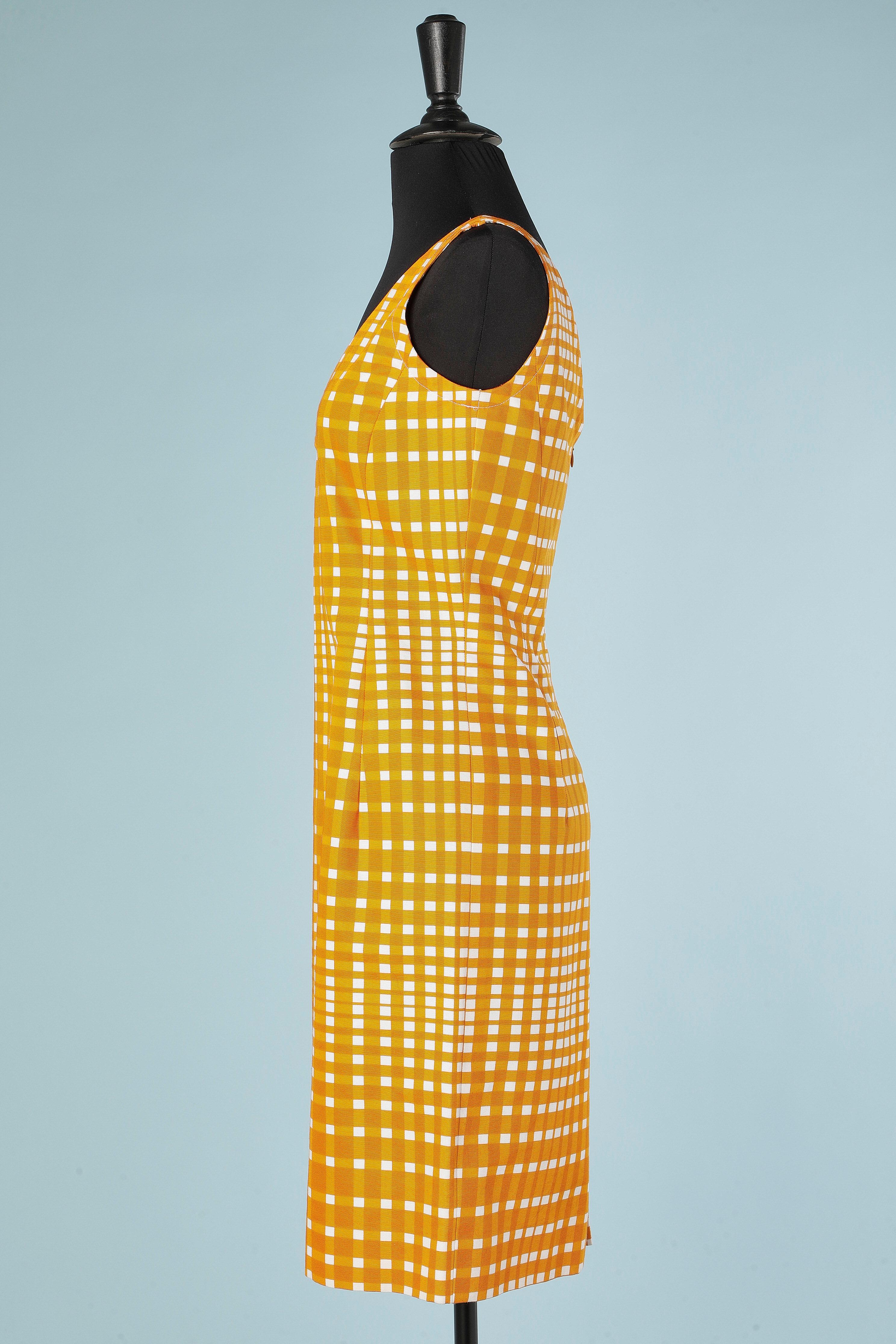 Women's Dress and coat ensemble in white and orange check Nina Ricci Edition Boutique For Sale