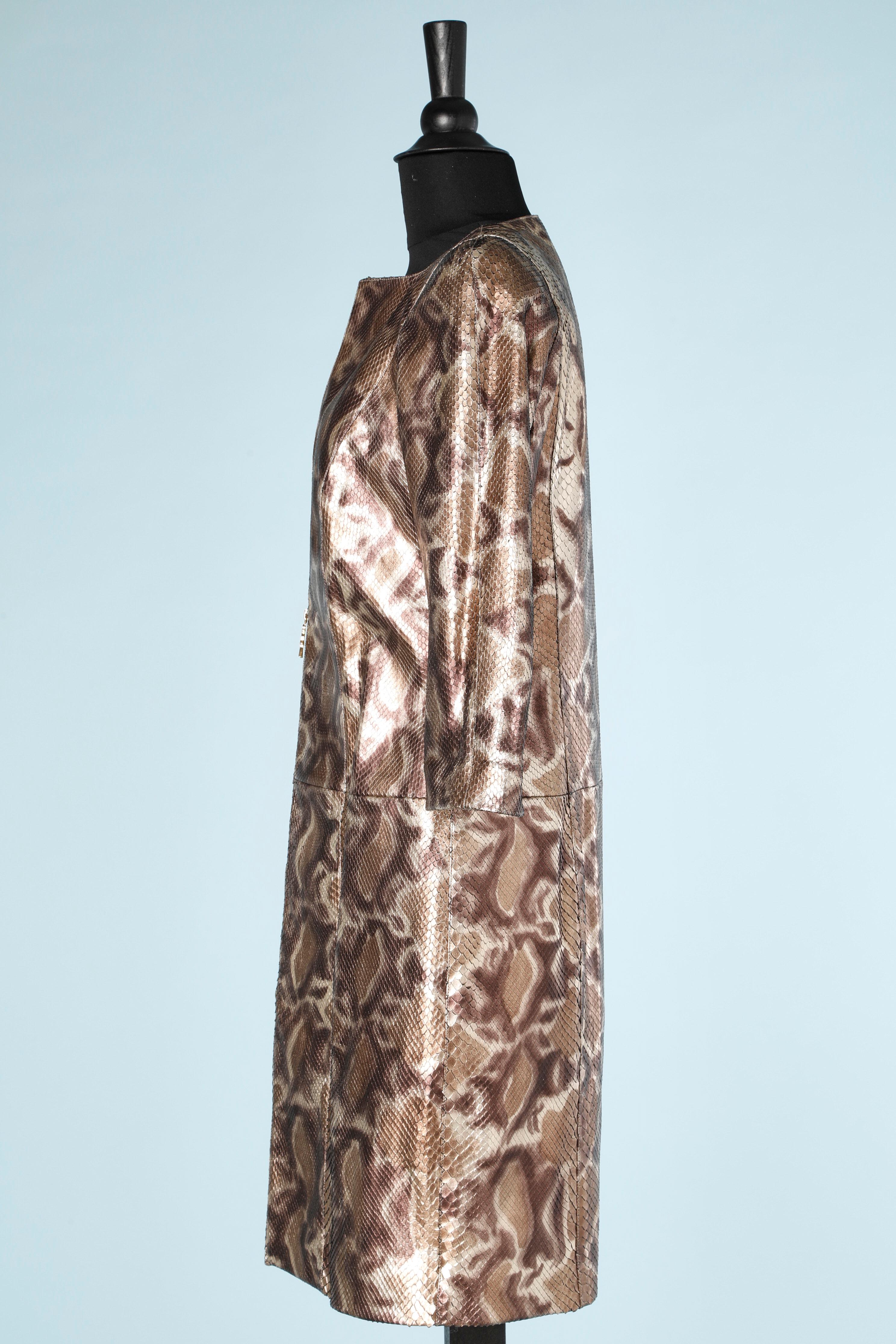 Dress Coat in animal print python Shiro In Excellent Condition In Saint-Ouen-Sur-Seine, FR