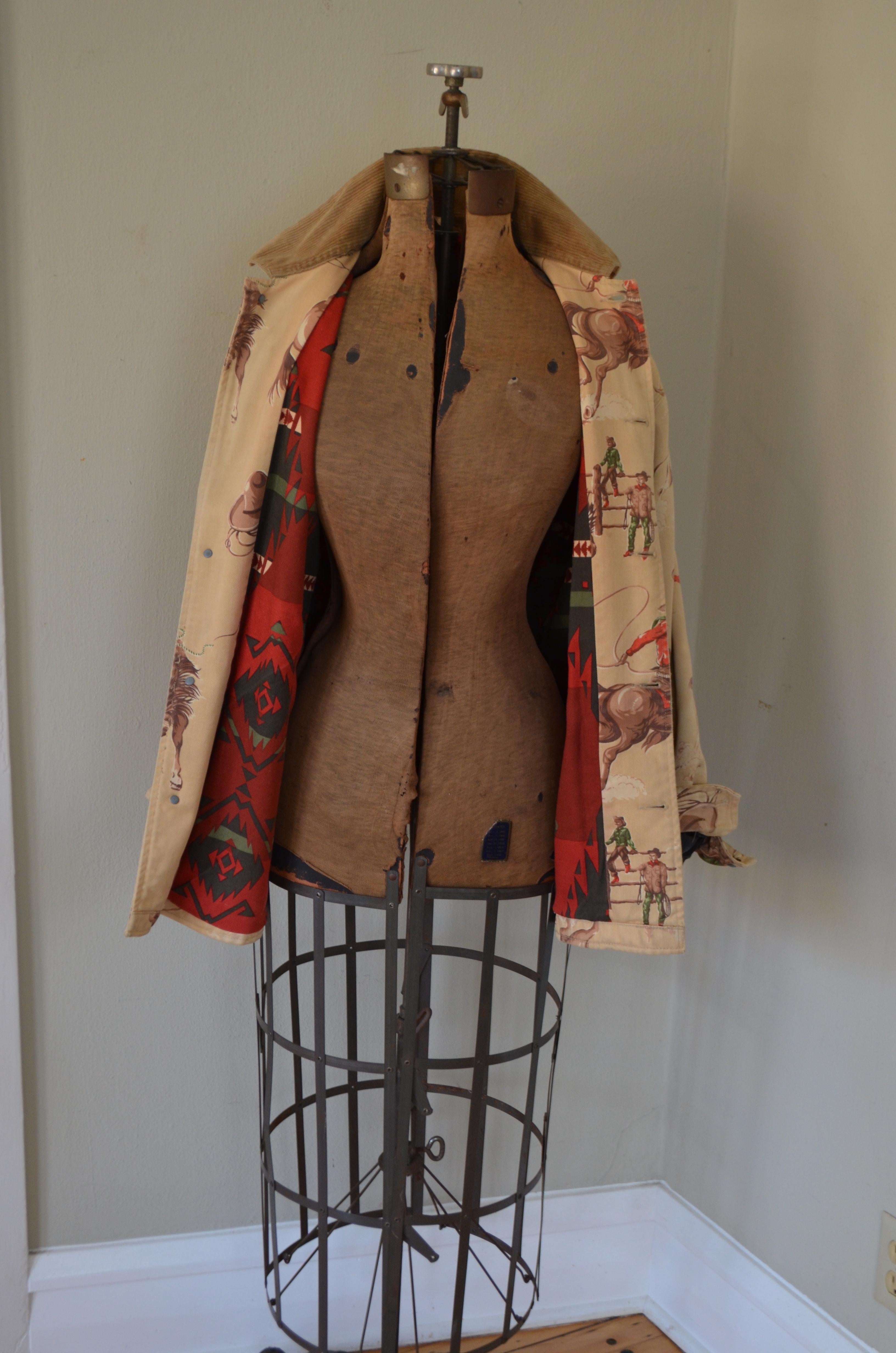 Dress Form from Edwardian Era, Early 1900s, Adjustable Height on Wheels 11