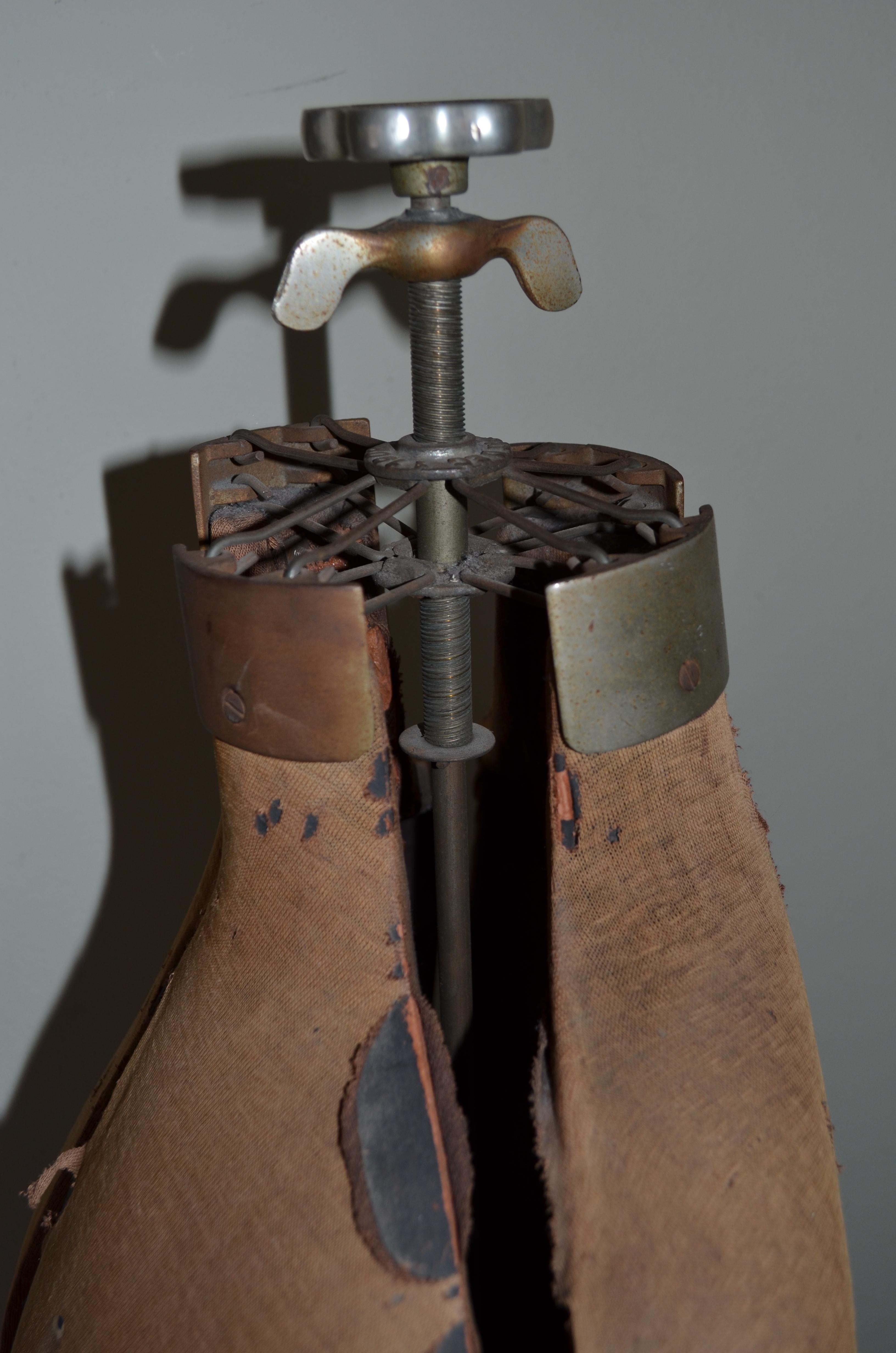 Dress Form from Edwardian Era, Early 1900s, Adjustable Height on Wheels 3