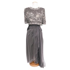 Vestido de gasa bordada