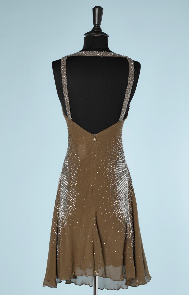 Dress Just Cavalli in chiffon embroidered with pearls and sequins 3