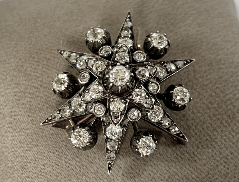 Dress like a Royal, a Pair of Antique Diamond Star Brooches, circa 1880