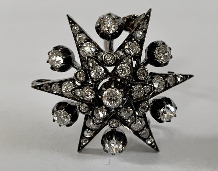 Dress like a Royal, a Pair of Antique Diamond Star Brooches, circa 1880